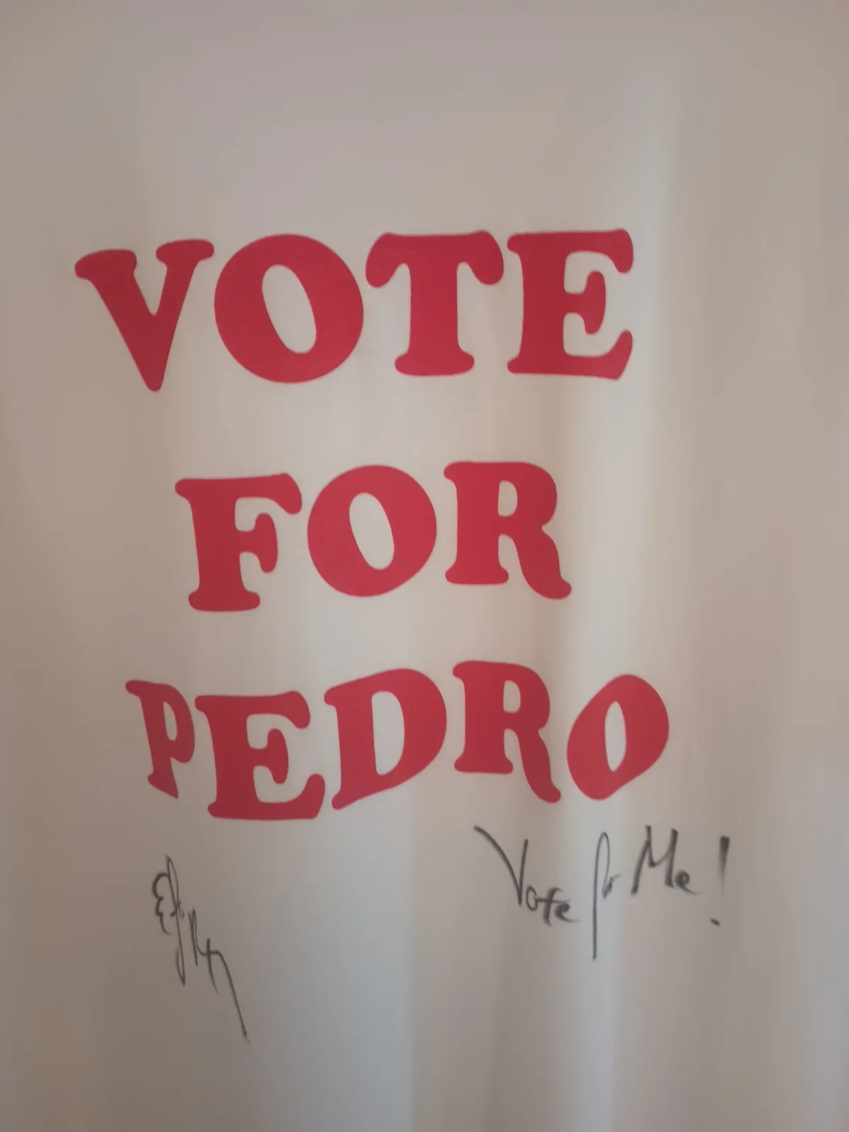 Autographed Efren Ramirez Vote For PedroNapoleon Dynamite XL T-Shirt COA Beckett, изображение 2