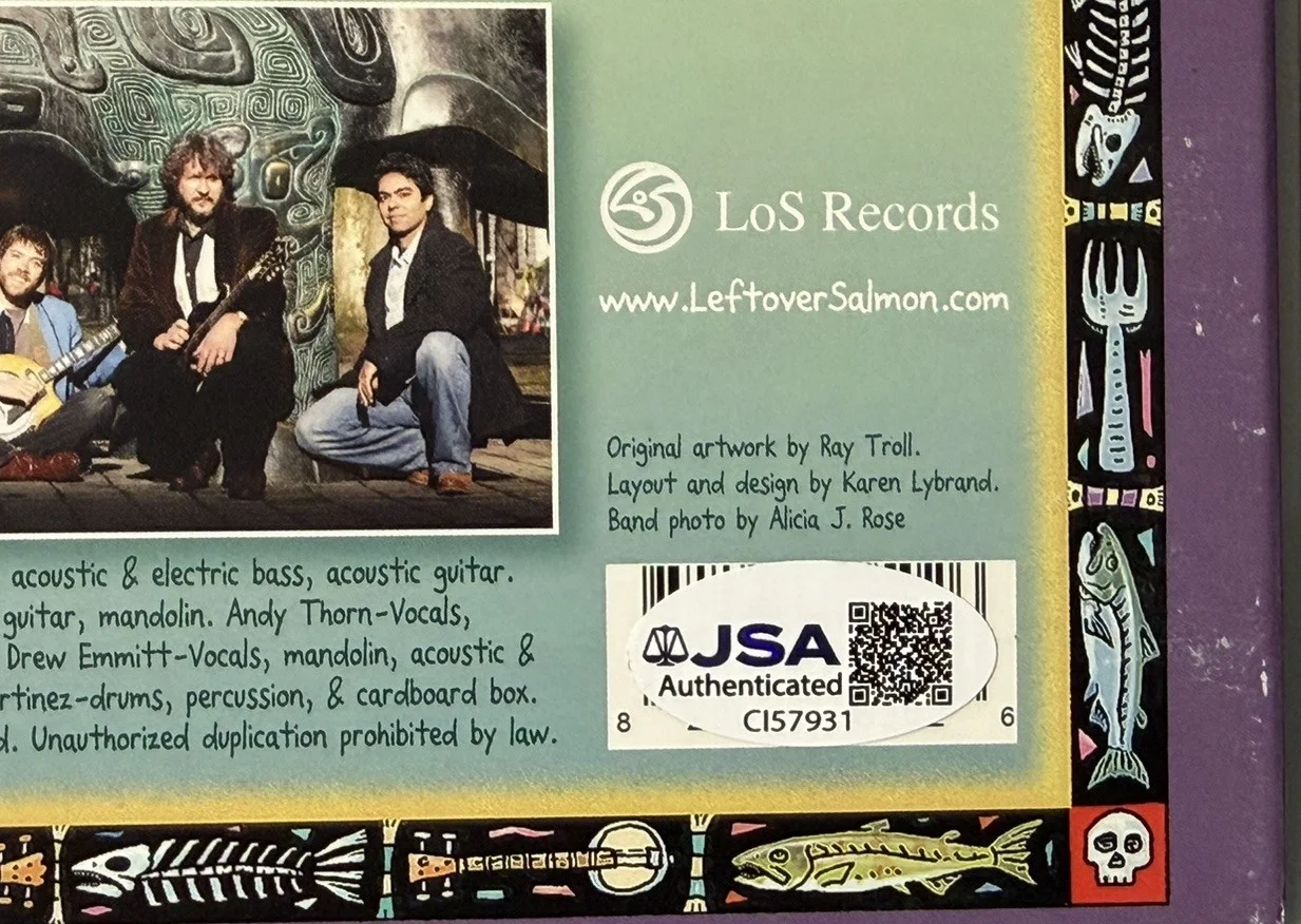 Leftover Salmon Aquatic Hitchhiker Signed CD Insert Band Auto Herman Emmitt JSA, image 3