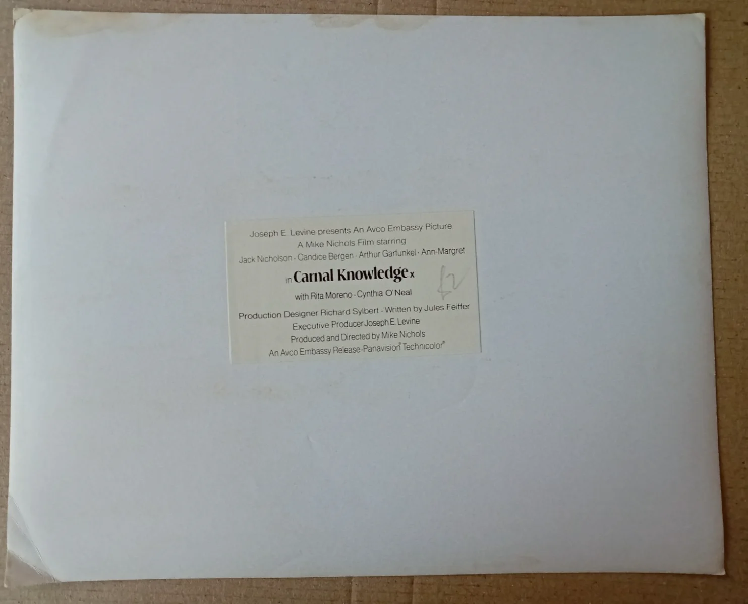 ORIGINAL PRESS PHOTO CARNAL KNOWLEDGE Jack Nicholson, image 2