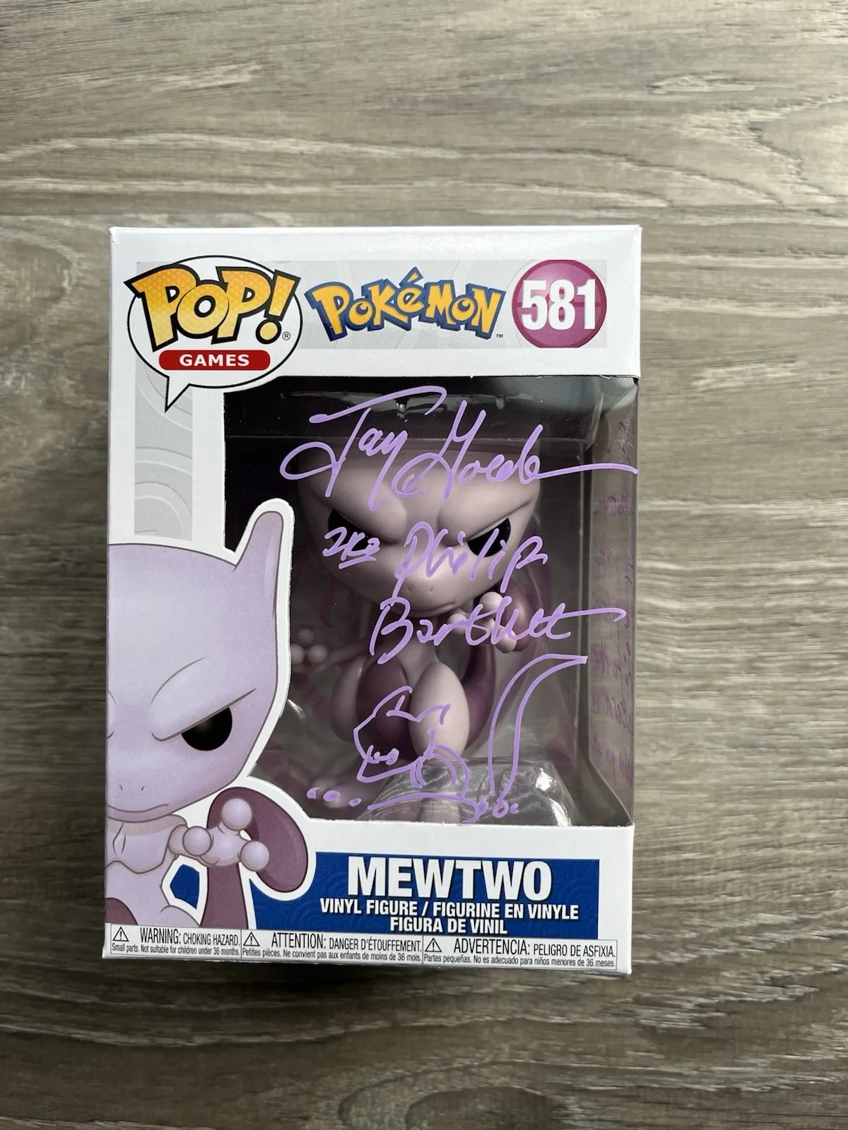 Jay Goede — Jay Goede Signed Sketched MewTwo Funko Pop JSA COA Pokemon Philip Bartlett Anime, изображение 3