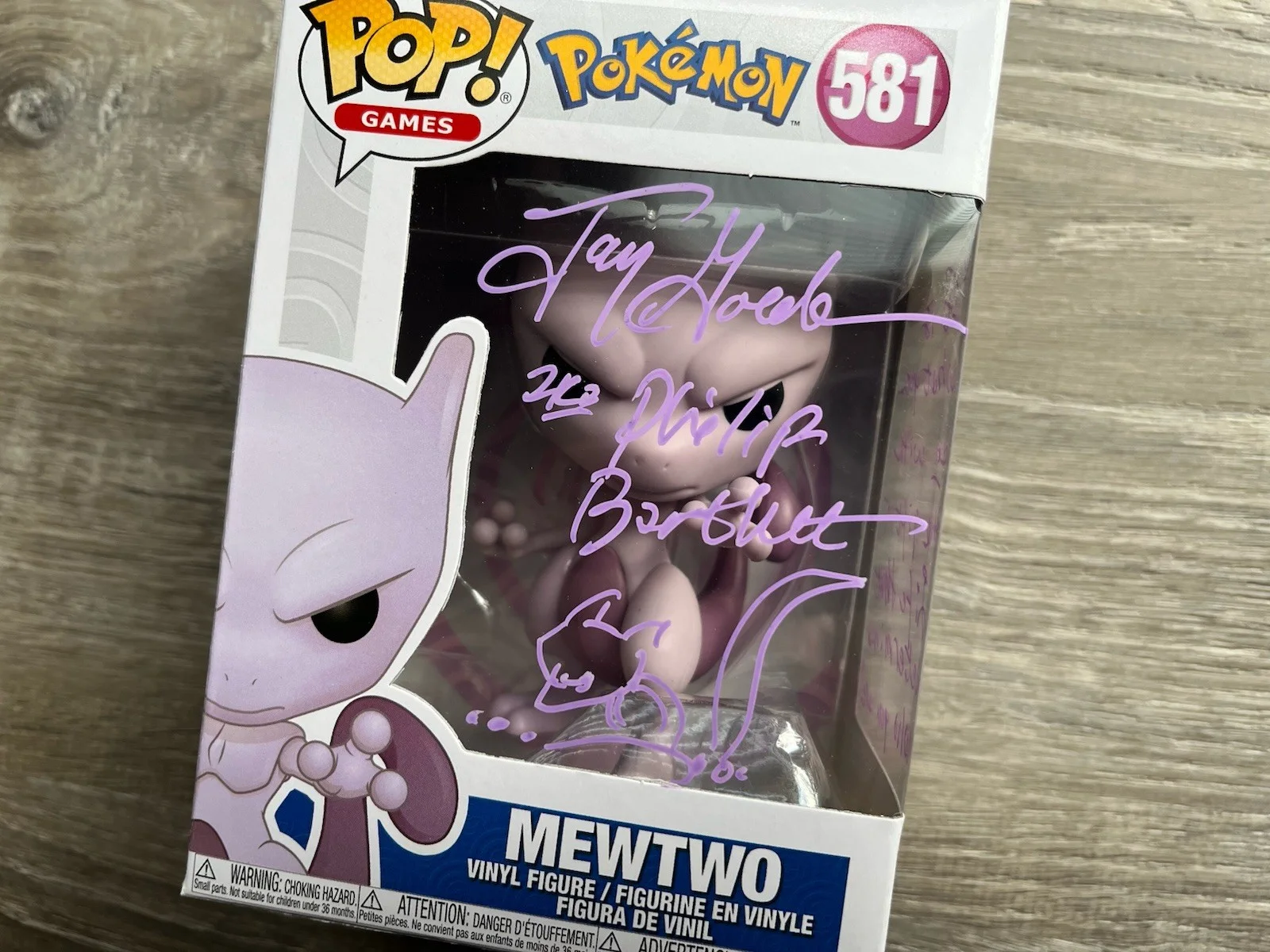 Jay Goede — Jay Goede Signed Sketched MewTwo Funko Pop JSA COA Pokemon Philip Bartlett Anime, изображение 4