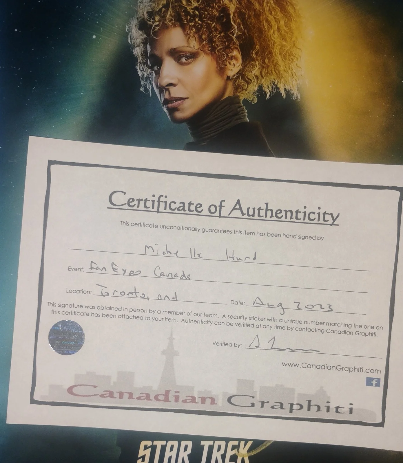 Michelle Hurd Hand Signed 8x10 Photo COA Star Trek Picard NO US TARIFFS, image 4