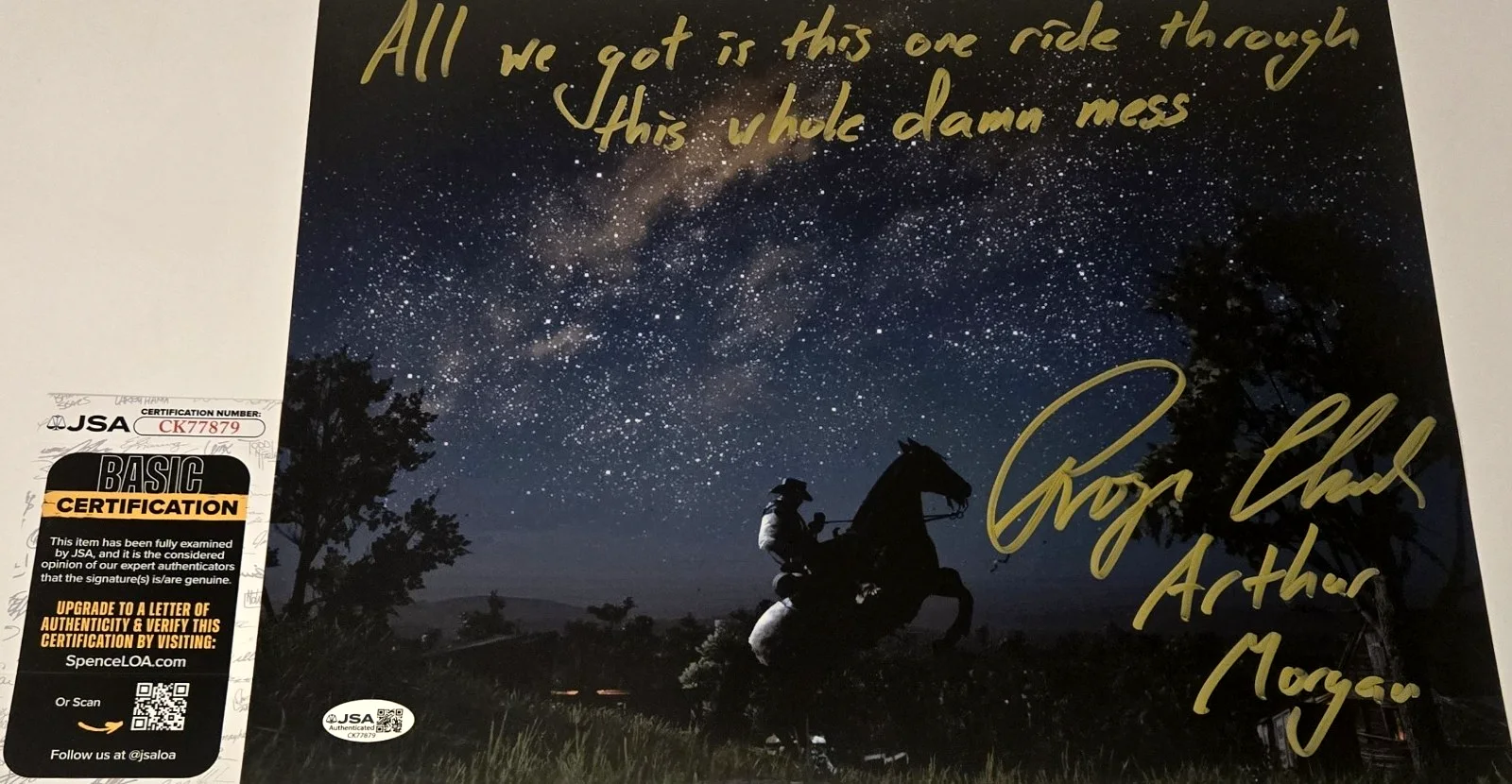 Roger Clark — Arthur Morgan Signed Photo Red Dead Redemption Roger Clark Autograph JSA COA 879, image 3