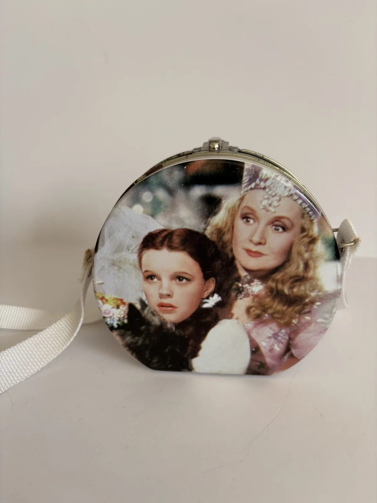 Wizard of Oz Tin Metal Bucket Purse 2000 Judy Garland Rare 5" Pink White E1, изображение 2