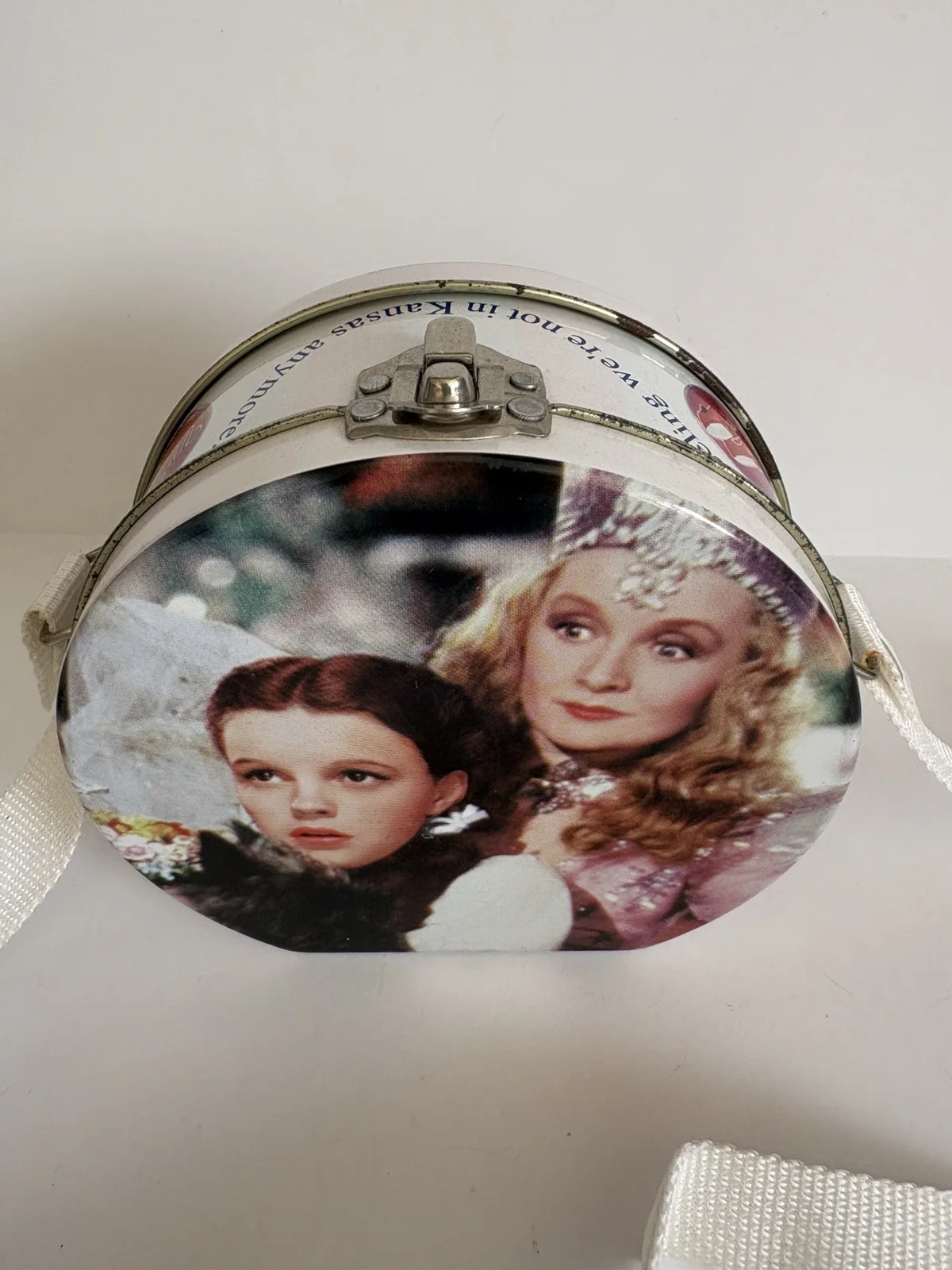 Wizard of Oz Tin Metal Bucket Purse 2000 Judy Garland Rare 5" Pink White E1, изображение 3