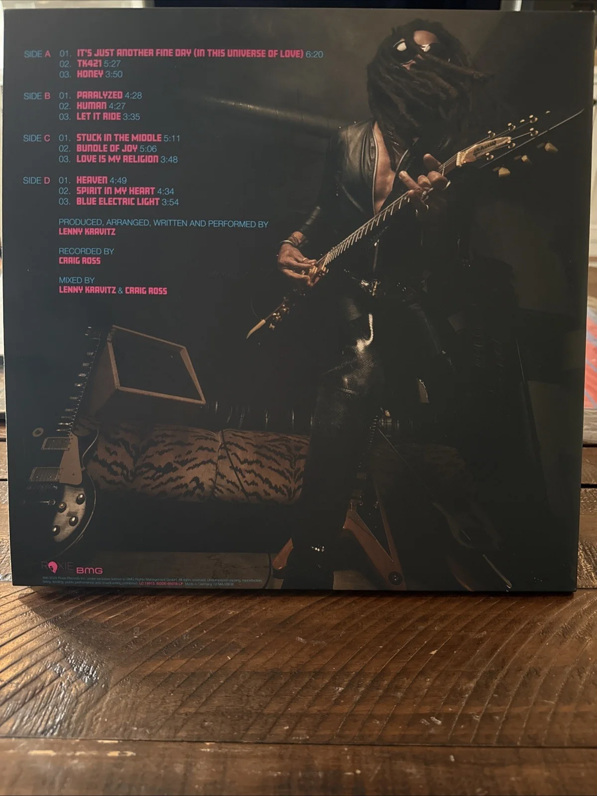 Lenny Kravitz - Blue Electric Light - Blue & Pink Double Vinyl Signed Art Print, изображение 2