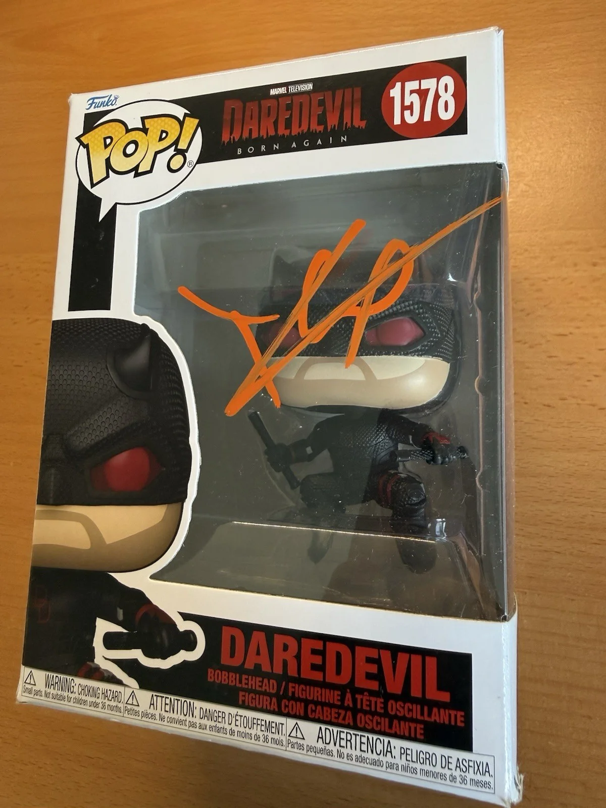 Brand New Signed Daredevil Born Again Funkopop 1578 By Charlie Cox With Proof, изображение 2