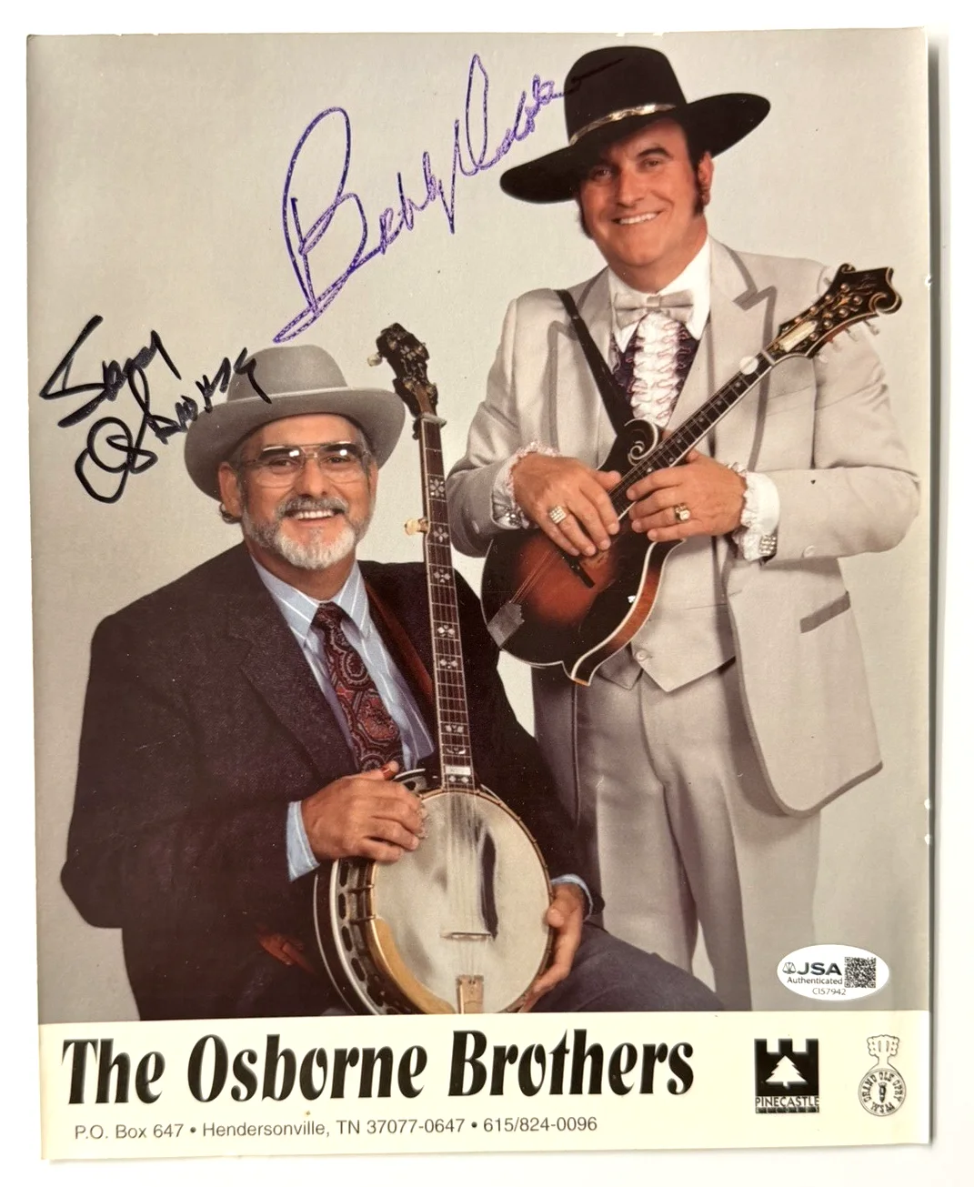 The Osborne Brothers Signed 8x10 Photo Sonny & Bobby Autograph JSA COA Opry, изображение 2