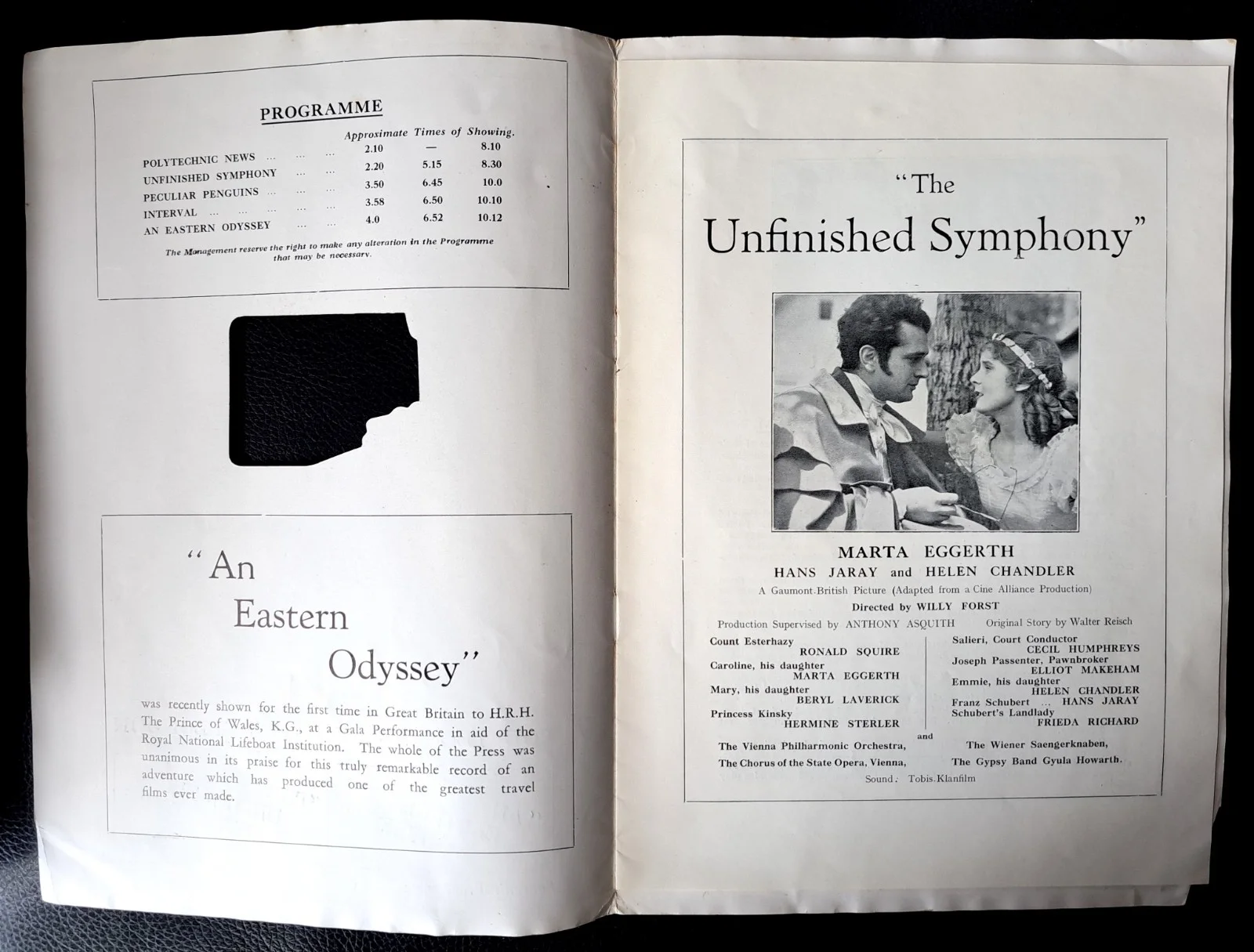 1934 London film brochure Franz Schubert & Yellow Expedition films Citroen cars, изображение 2
