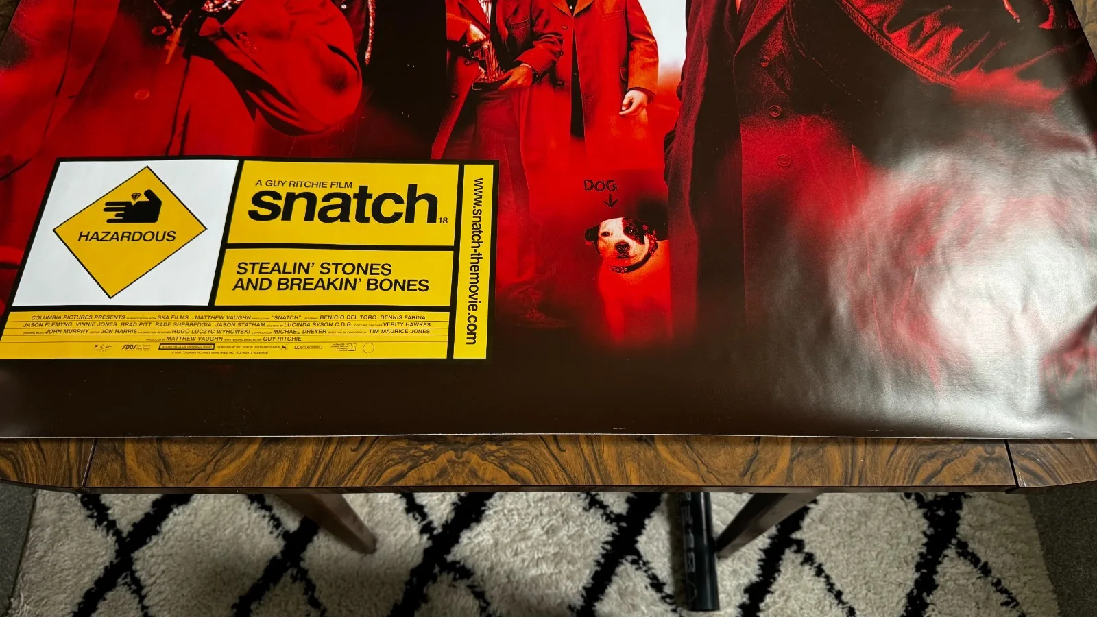 Snatch Original UK Quad Cinema Poster 2000 - Brad Pitt Guy Ritchie Gangster, изображение 3