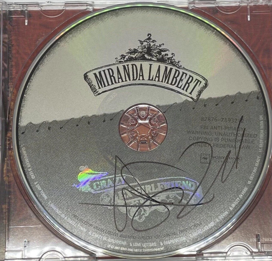 Miranda Lambert RARE DOUBLE Signature CD "Crazy Ex-Girlfriend PSA Certified, image 3