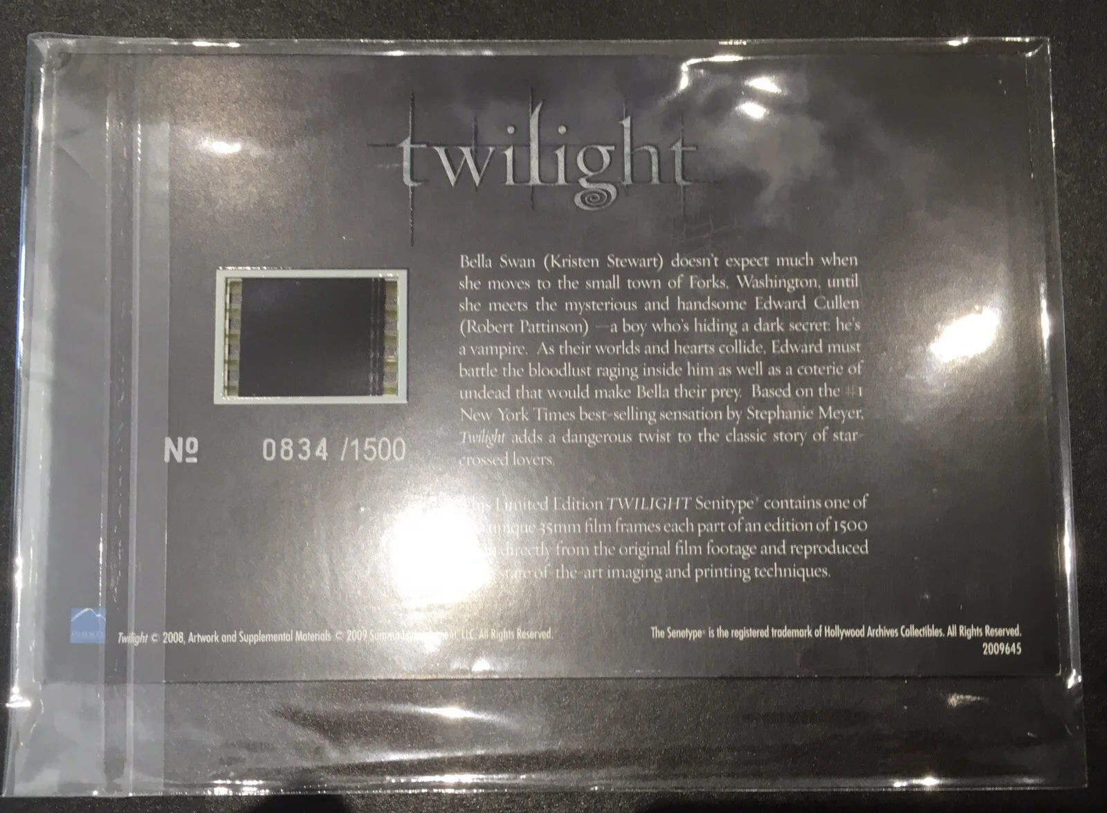 Twilight Senitype Film Cell No: 0834/1500 - Edward, изображение 3