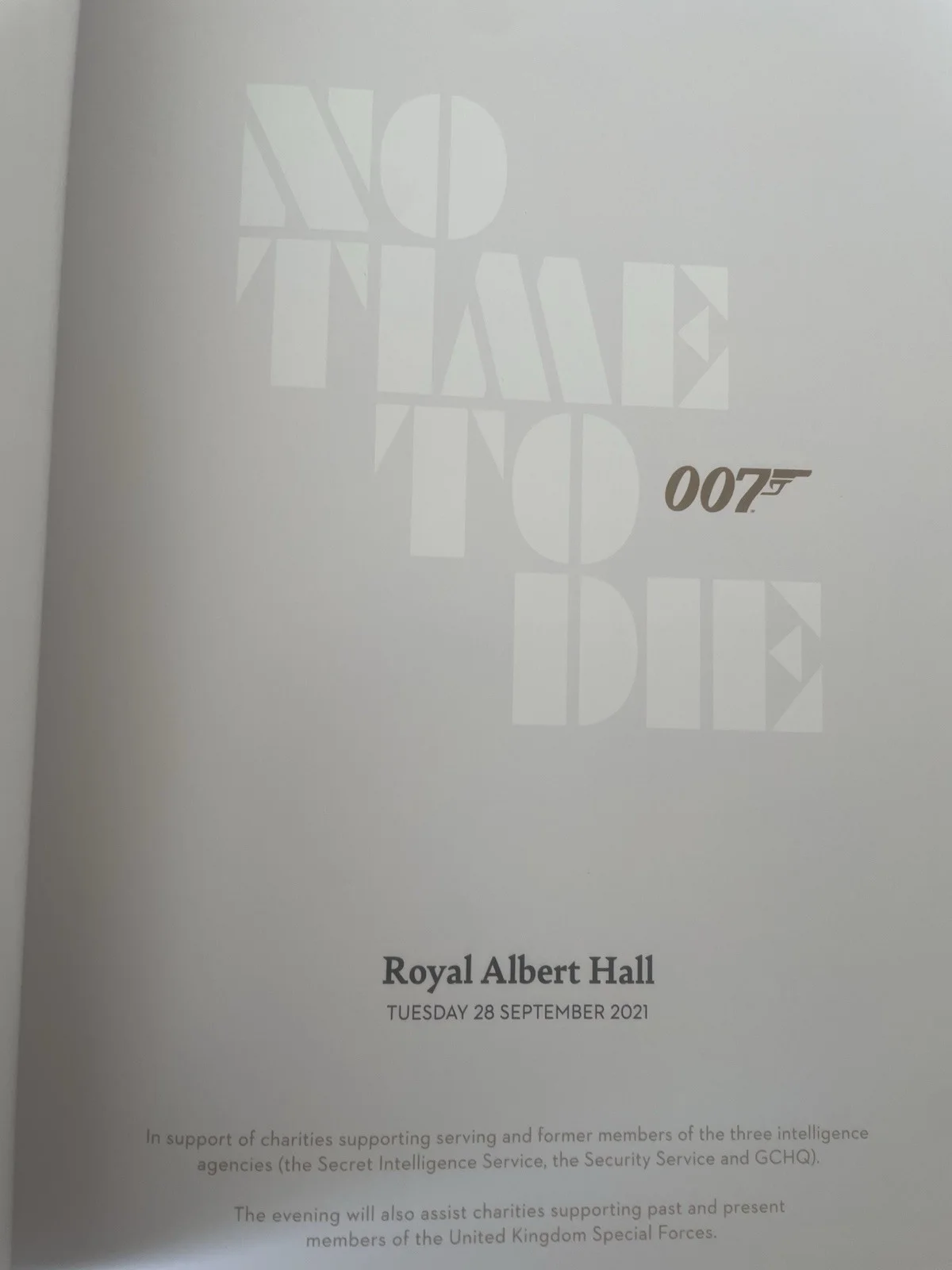 No Time To Die Royal World Premiere Programme – Royal Albert Hall 2021 – As New, изображение 3