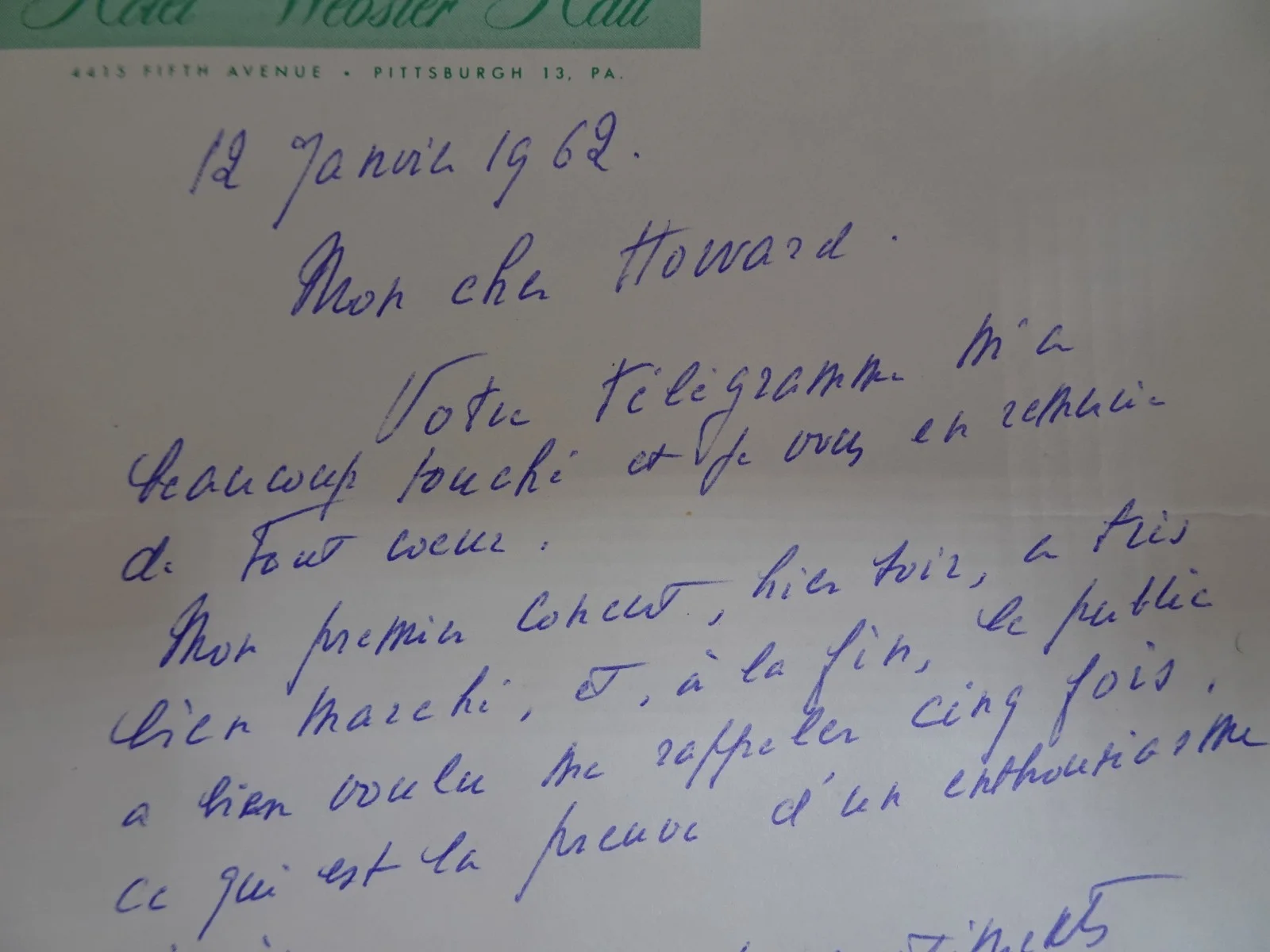 Paul Paray — Paul Paray French Conductor Autograph Letter to Symphony Manager Harrington 1962, изображение 4