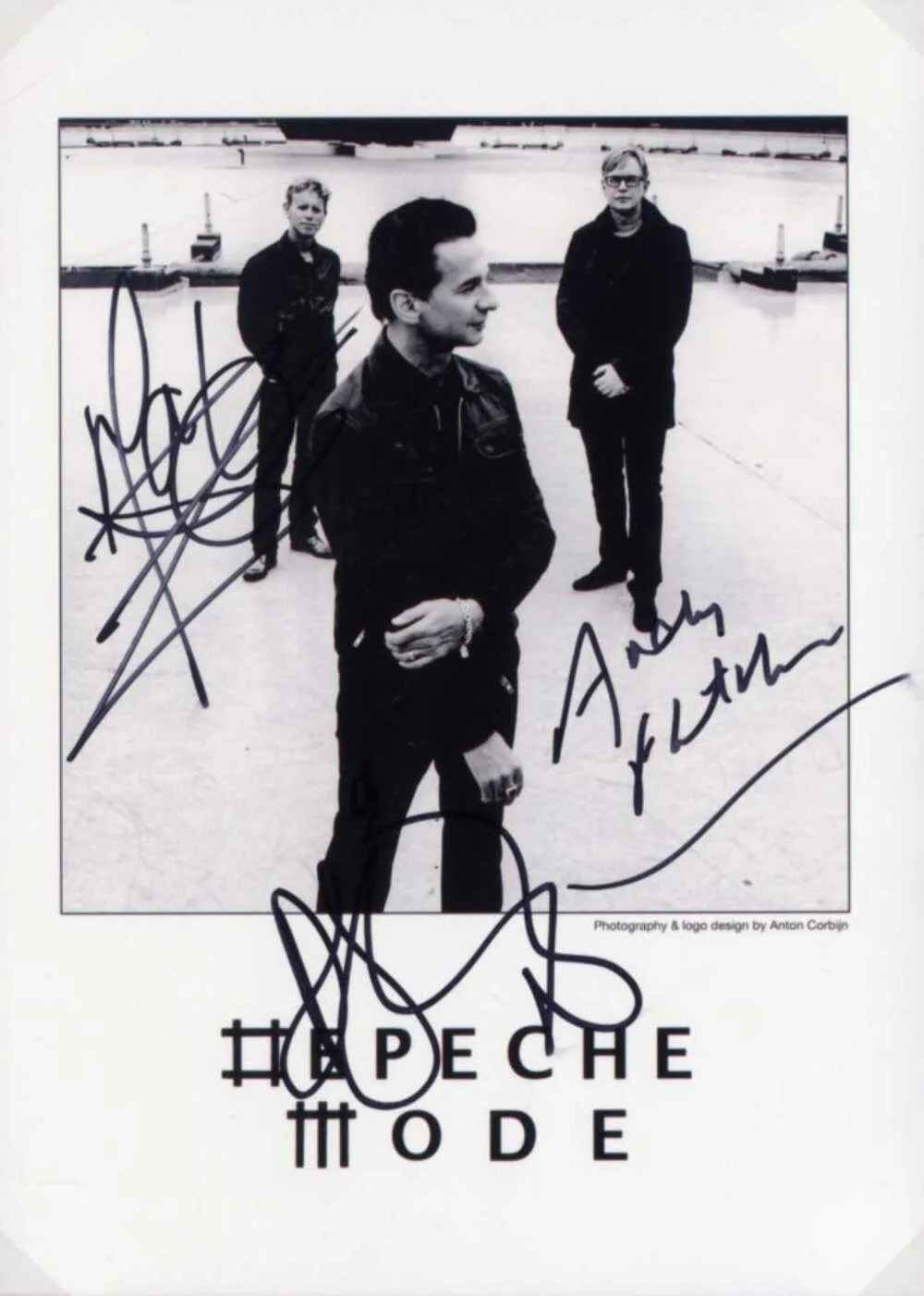 BAND Depeche Mode AUTHENTIC autographs, signed photo in special custom-matting, image 2