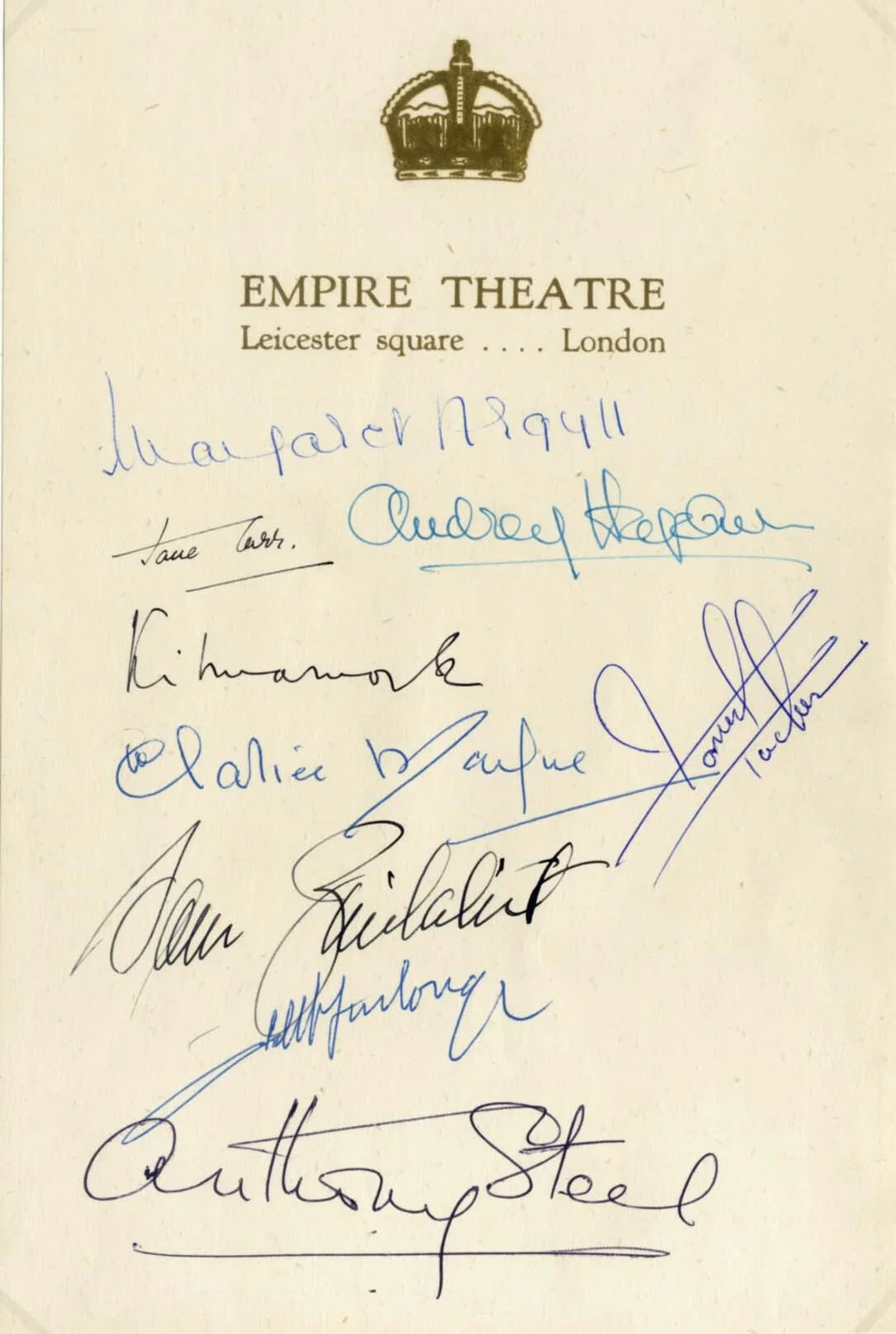 Audrey Hepburn (+) autograph, signed guestbook card mounted, image 2