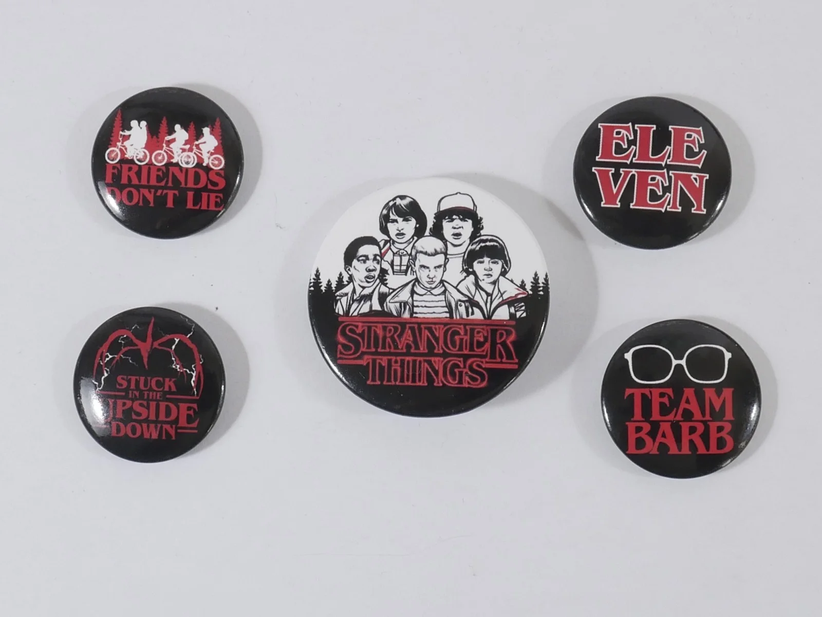 Stranger Things Pin Badge Set Netflix Eleven Team Barb Upside Down, image 2