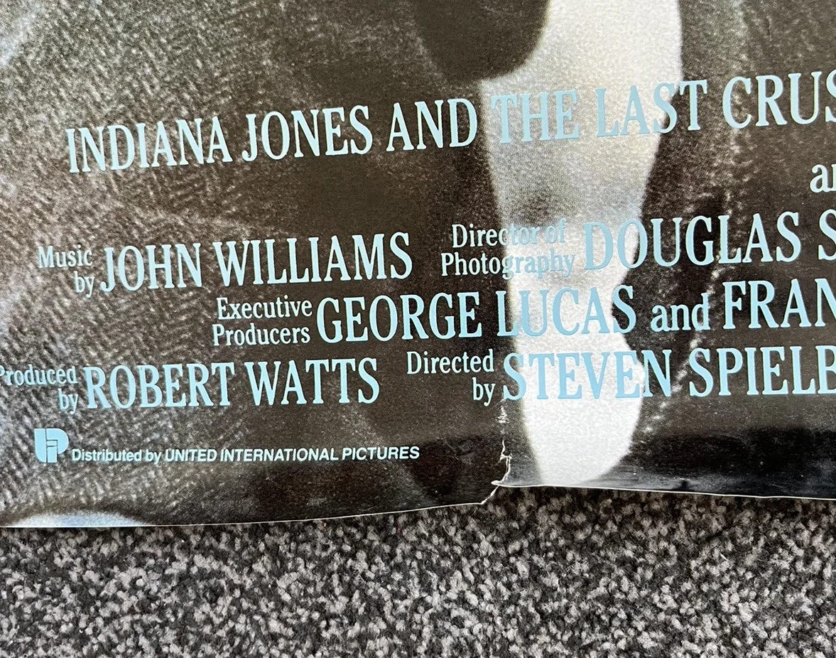 Indiana Jones And The Last Crusade Original Poster One Sheet Rolled Vintage, изображение 2