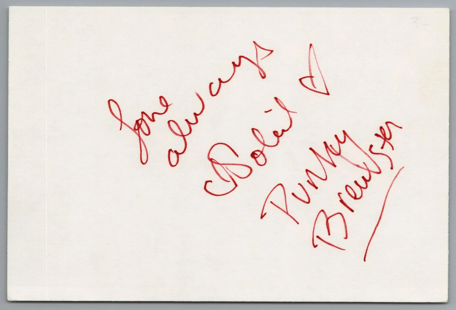 Soleil Moon Frye — Soleil Moon Frye Signed 4x6 Index Card Punky Brewster Autographed
