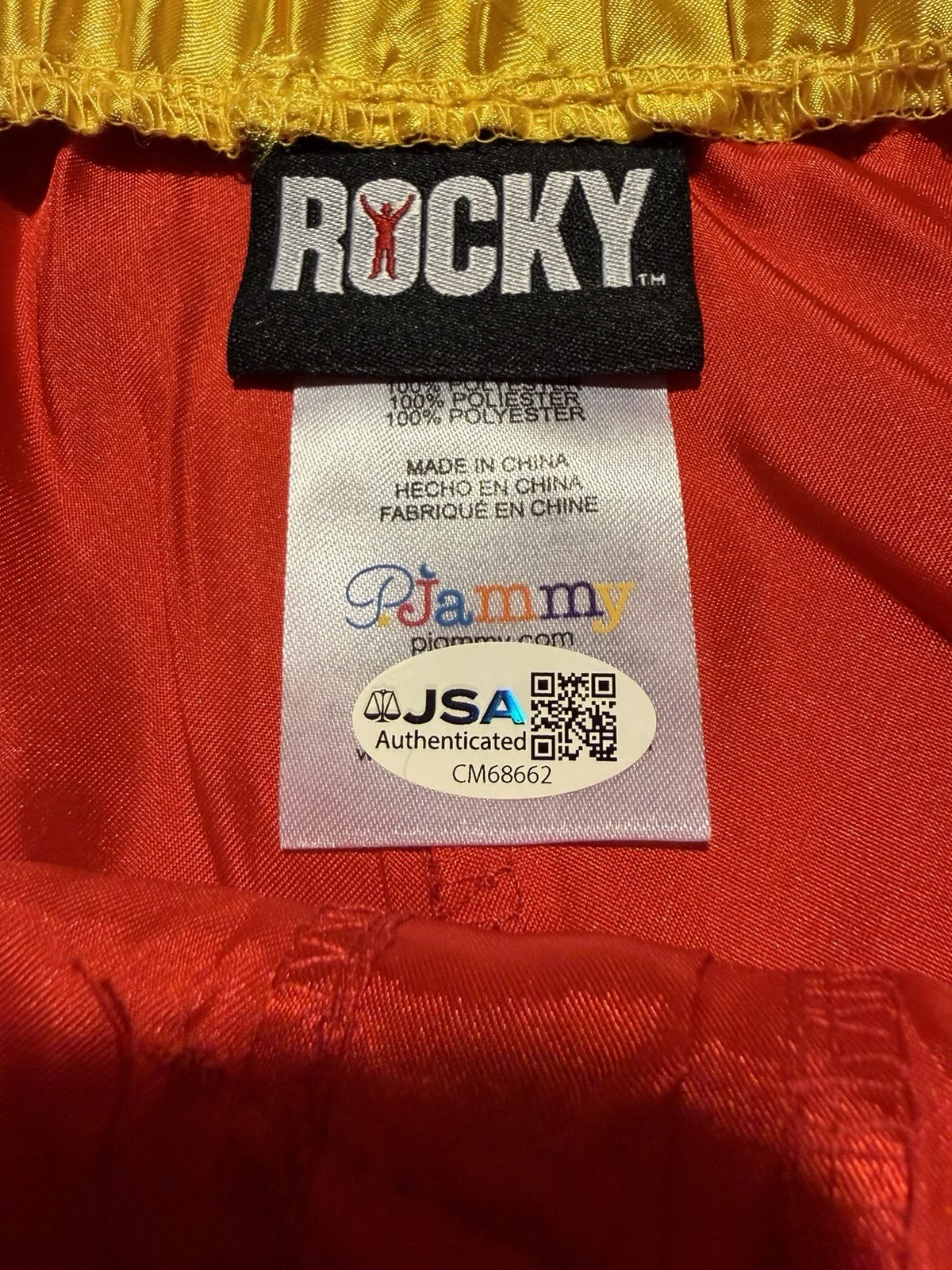 Dolph Lundgren — Dolph Lundgren Signed Autographed Rocky IV Ivan Drago Boxing Trunks ~ JSA COA, image 2