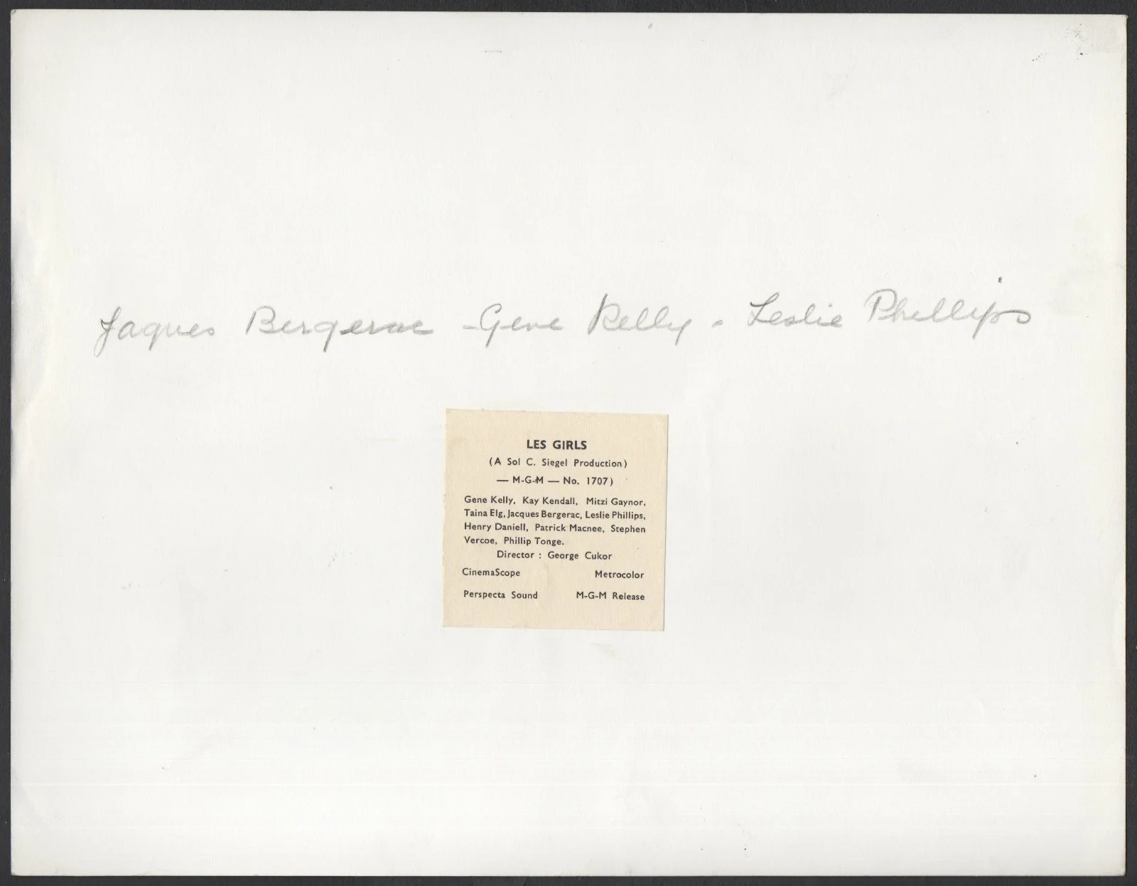LES GIRLS 1957 Jacques Bergerac, Gene Kelly, Leslie Phillips 10x8 STILL, image 2
