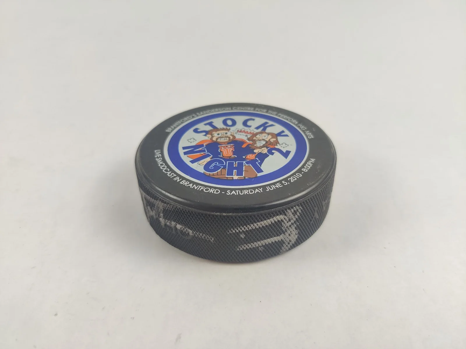 *SIGNED* Stocky Night 2 Smodcast Comic Book Men Hockey Puck 6/5/2010 Ontario, image 3