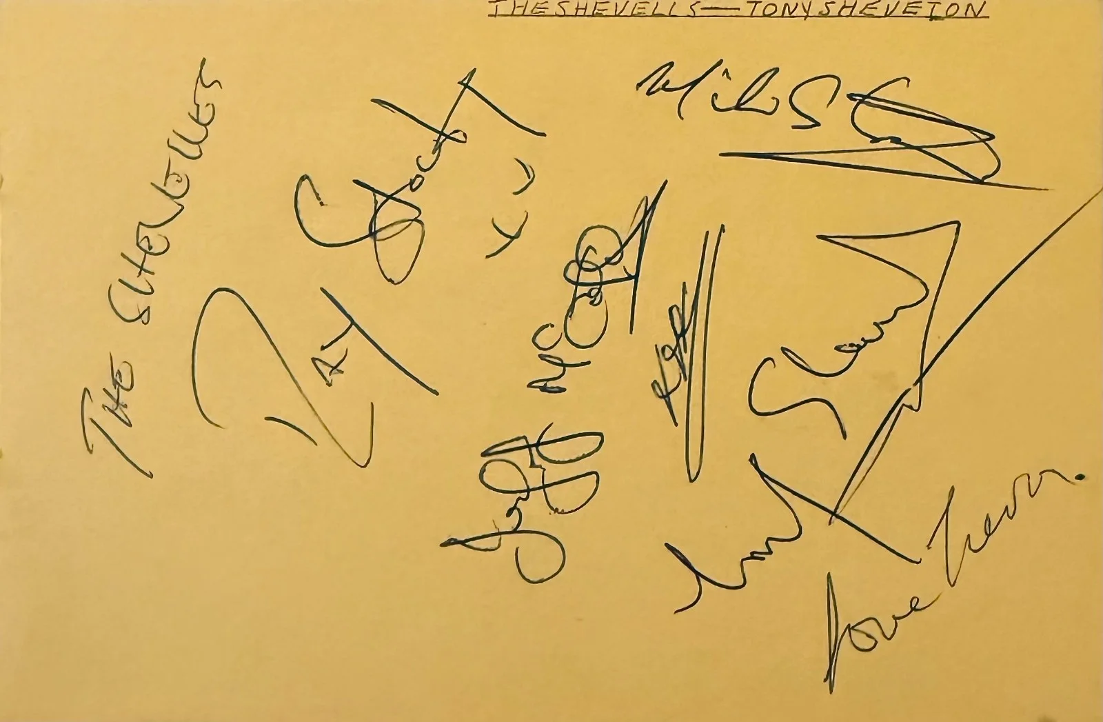 THE SHEVELLS 1960s WELSH Beat Pop Group Signed Autographed 4x6 ALBUM PAGE, изображение 3