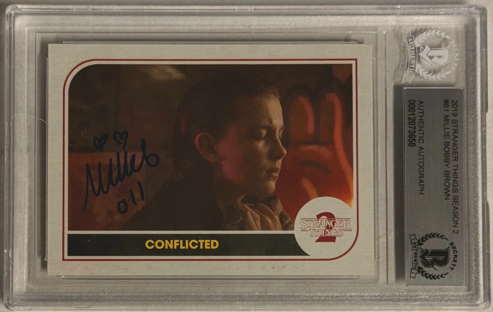 Millie Bobby Brown — 2019 Topps Millie Bobby Brown Stranger Things #81 Beckett BAS Authentic Auto, image 2