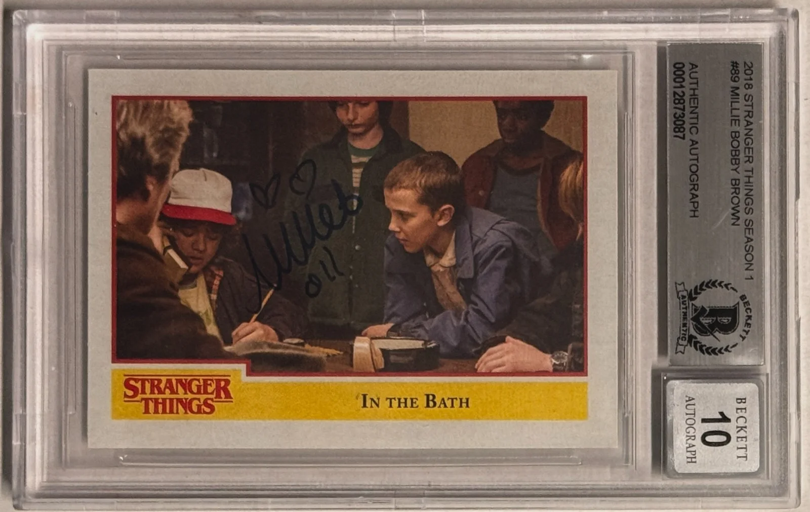 Millie Bobby Brown — 2018 Topps Millie Bobby Brown Stranger Things #89 Beckett Authentic AUTO 10, image 2