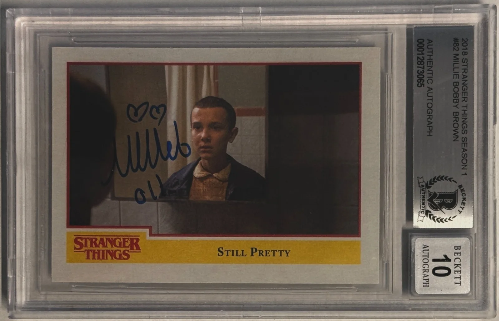 Millie Bobby Brown — 2018 Topps Millie Bobby Brown Stranger Things #82 Beckett Authentic AUTO 10, image 2
