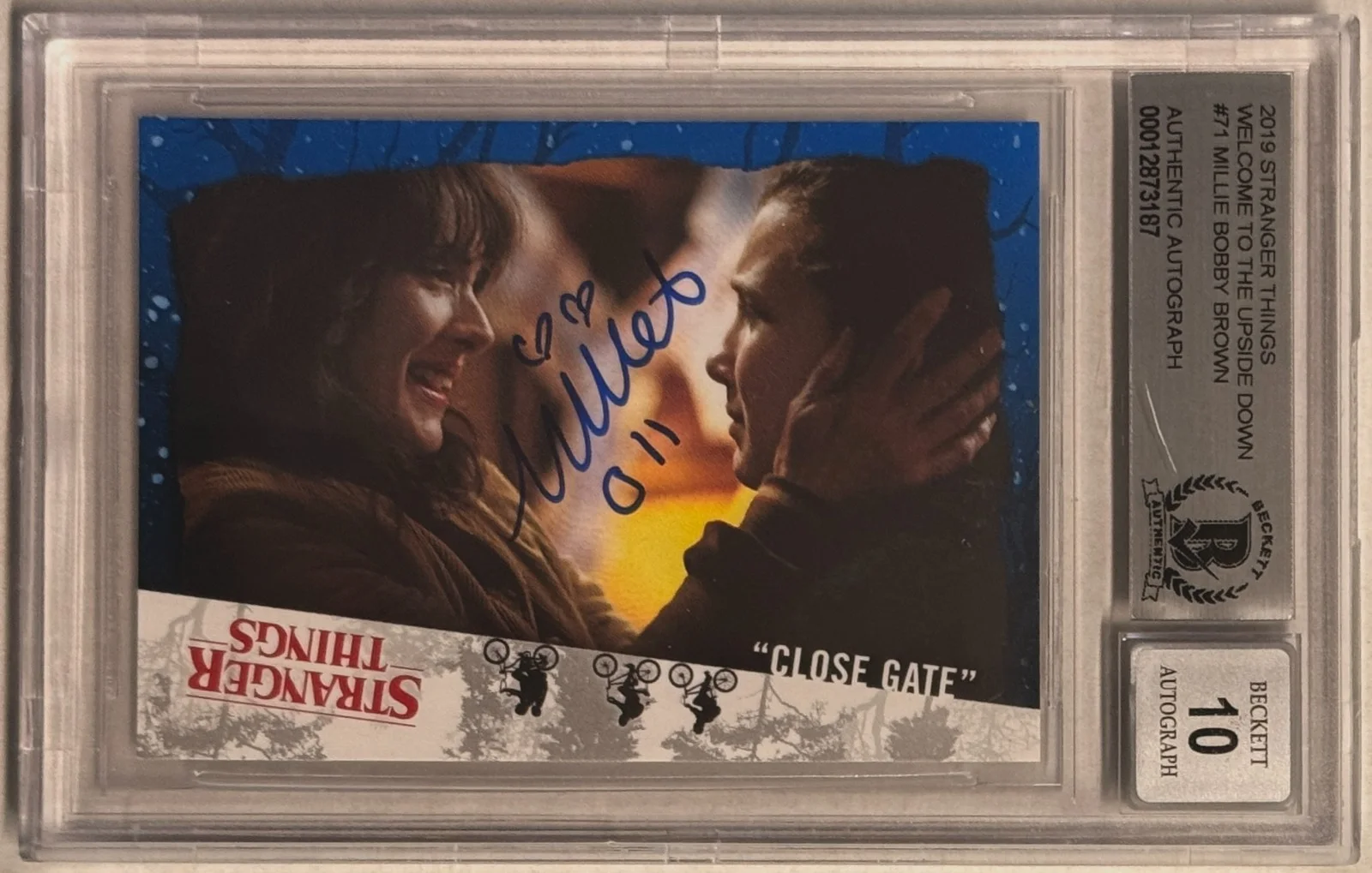 Millie Bobby Brown — 2019 Topps Millie Bobby Brown Stranger Things #71 Beckett Authentic AUTO 10, image 2