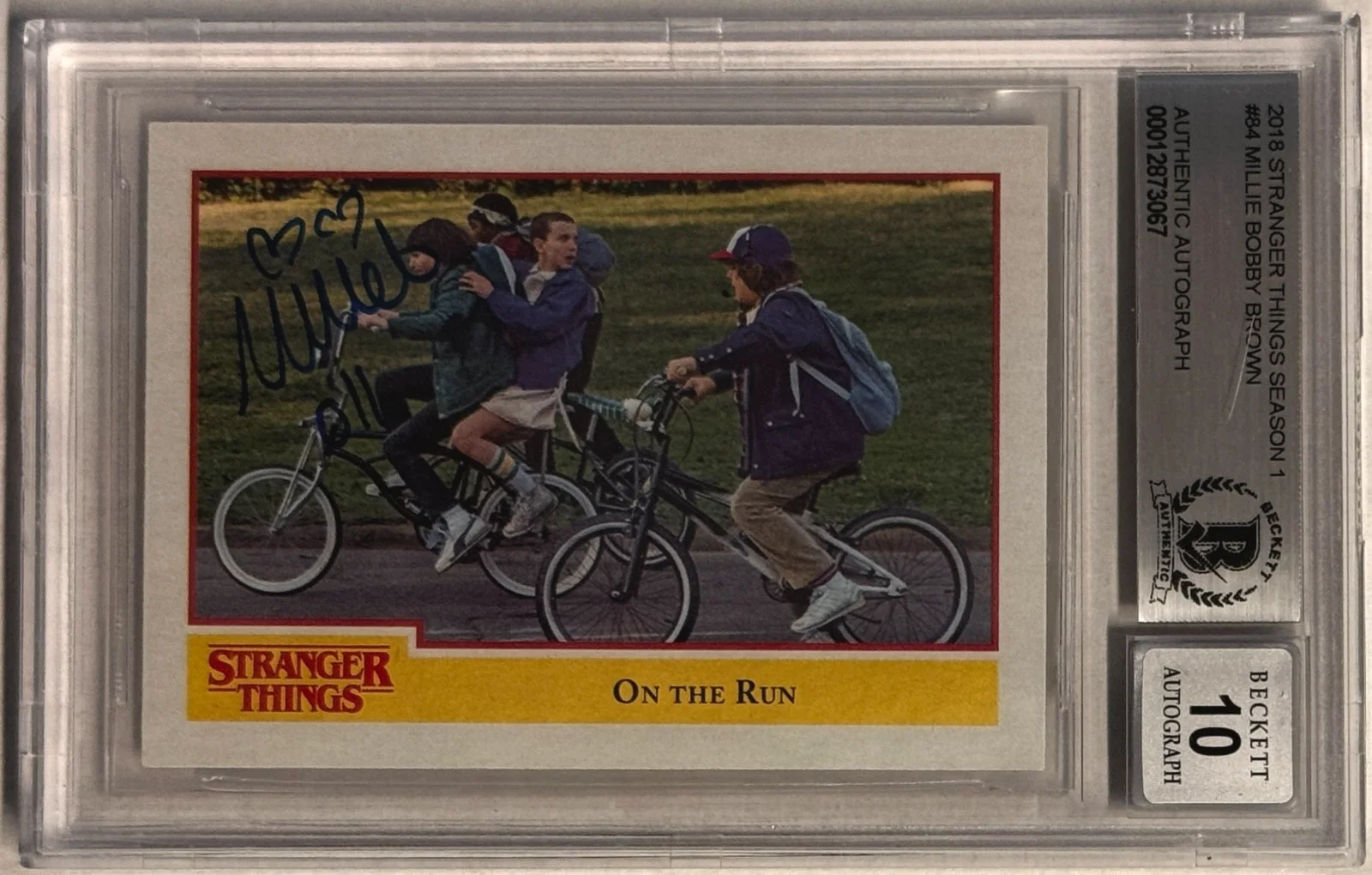 Millie Bobby Brown — 2018 Topps Millie Bobby Brown Stranger Things #84 Beckett Authentic AUTO 10, image 2