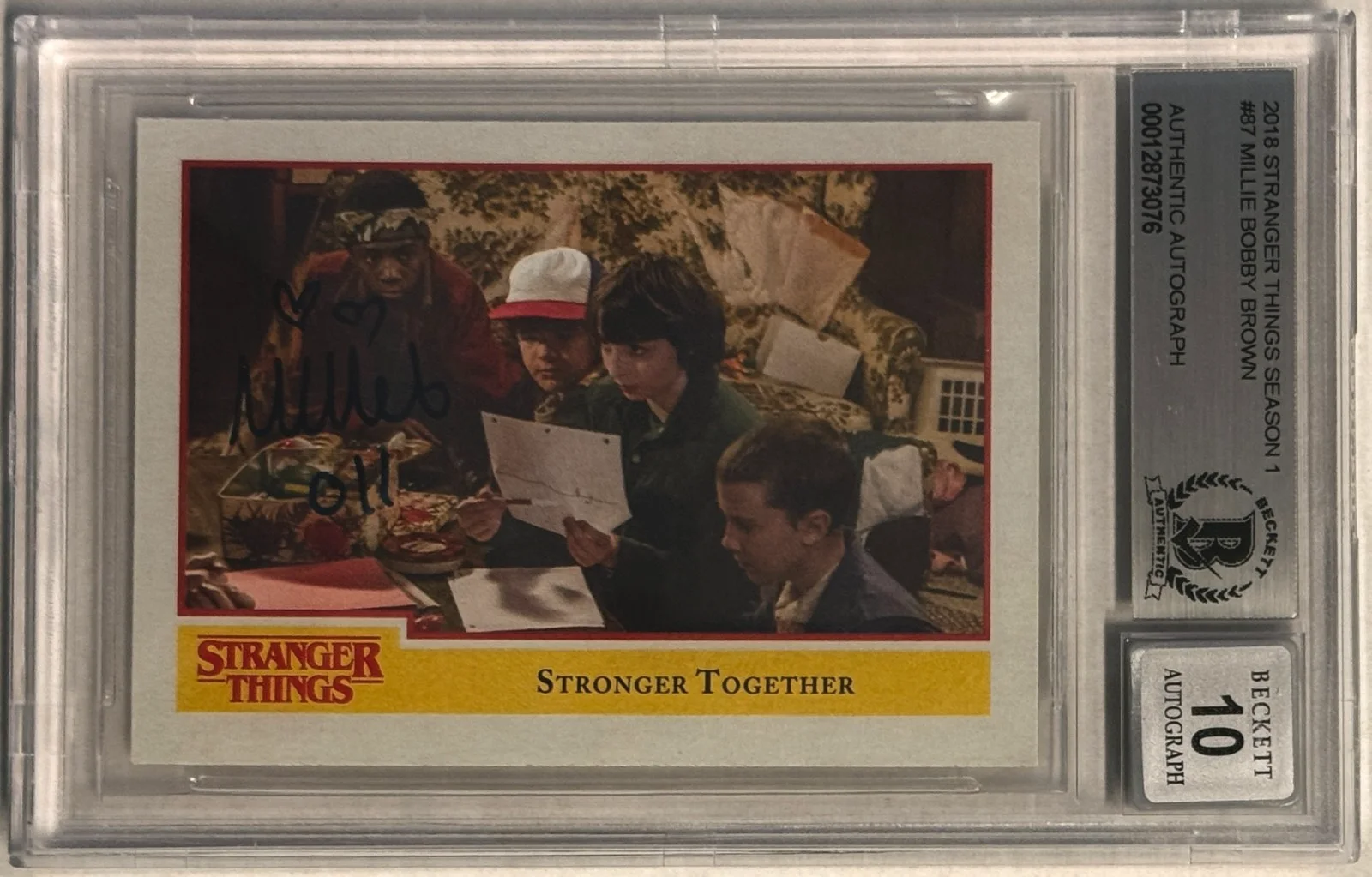 Millie Bobby Brown — 2018 Topps Millie Bobby Brown Stranger Things #87 Beckett Authentic AUTO 10, image 2