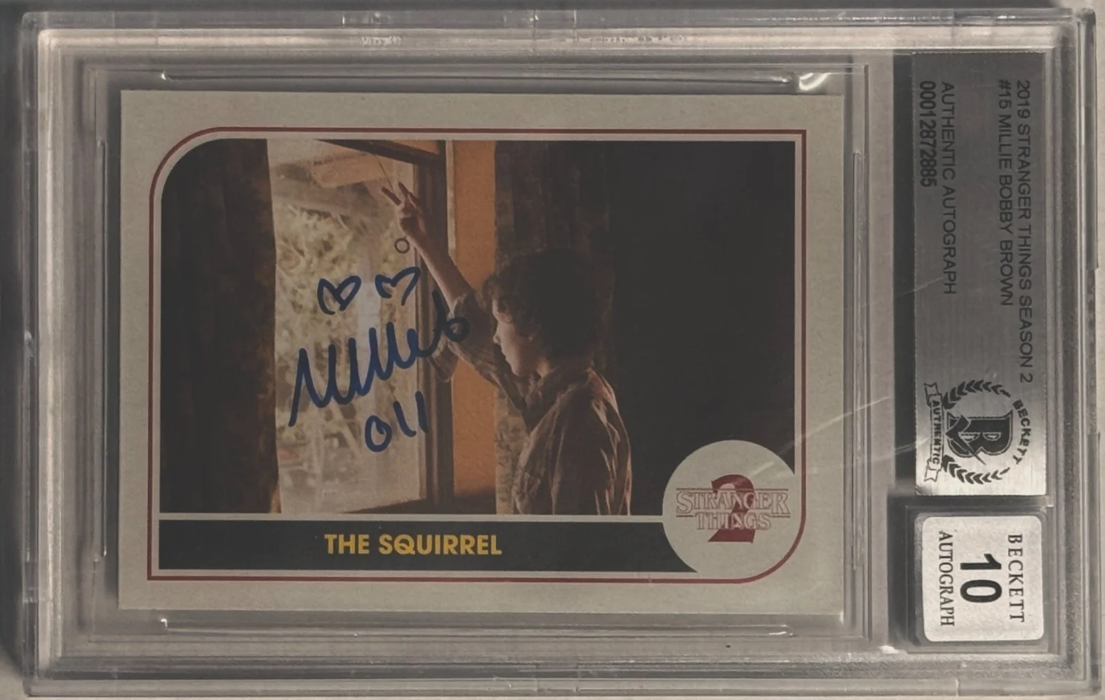 Millie Bobby Brown — 2019 Topps Millie Bobby Brown Stranger Things Card #15 Beckett Authentic AUTO 10, изображение 2
