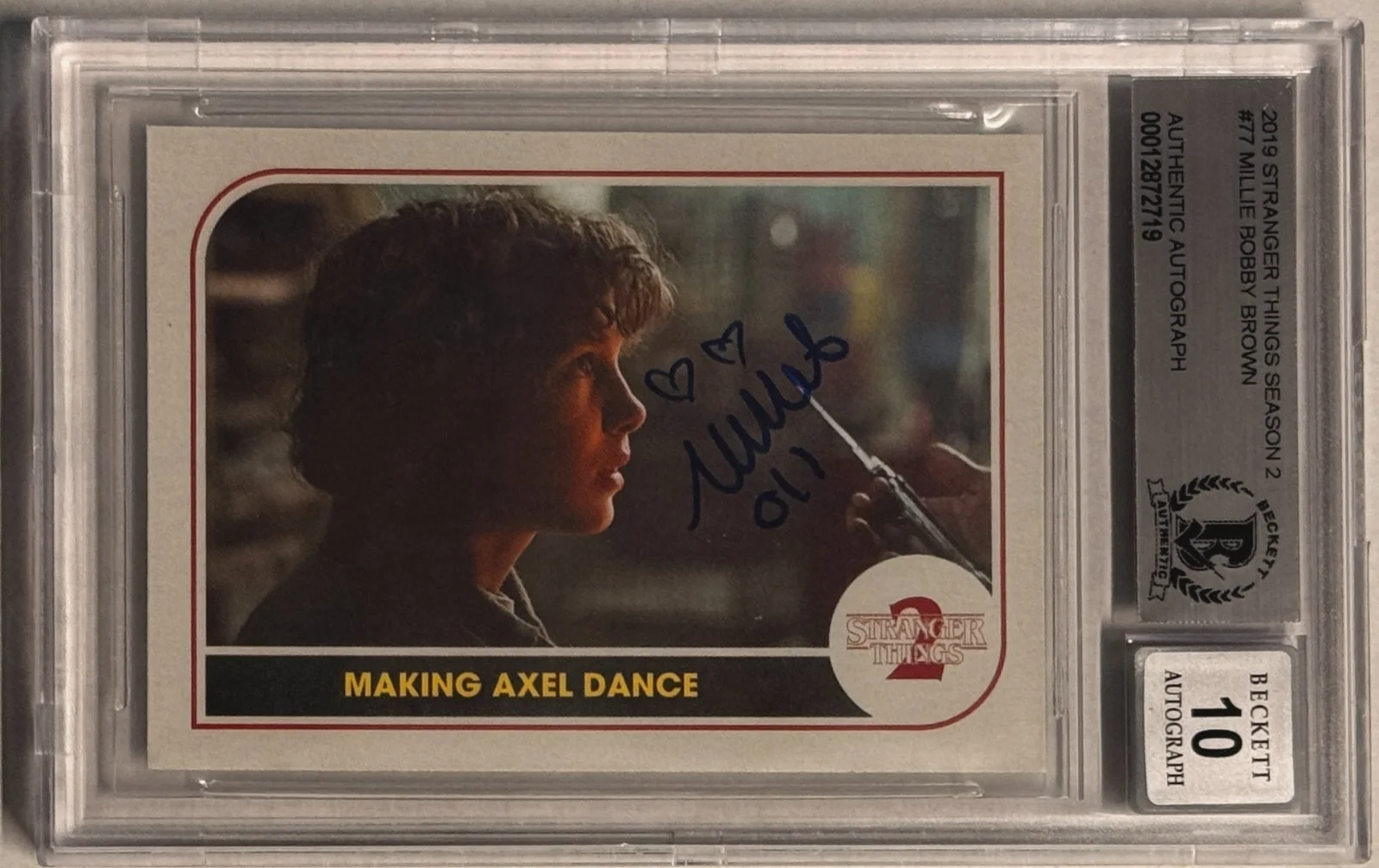 Millie Bobby Brown — 2019 Topps Millie Bobby Brown Stranger Things Card #77 Beckett Authentic AUTO 10, image 2