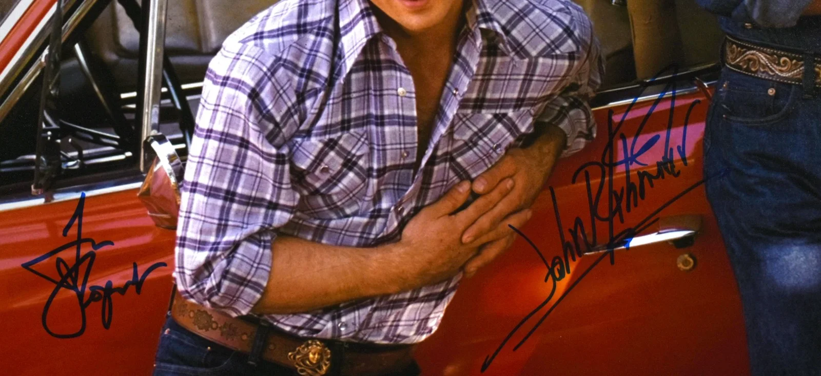 Catherine Bach Jonn Schneider Tom Wopat — Dukes of Hazard Autographed 16x20 Close Up Photo- Beckett W Hologram *Blue, изображение 3