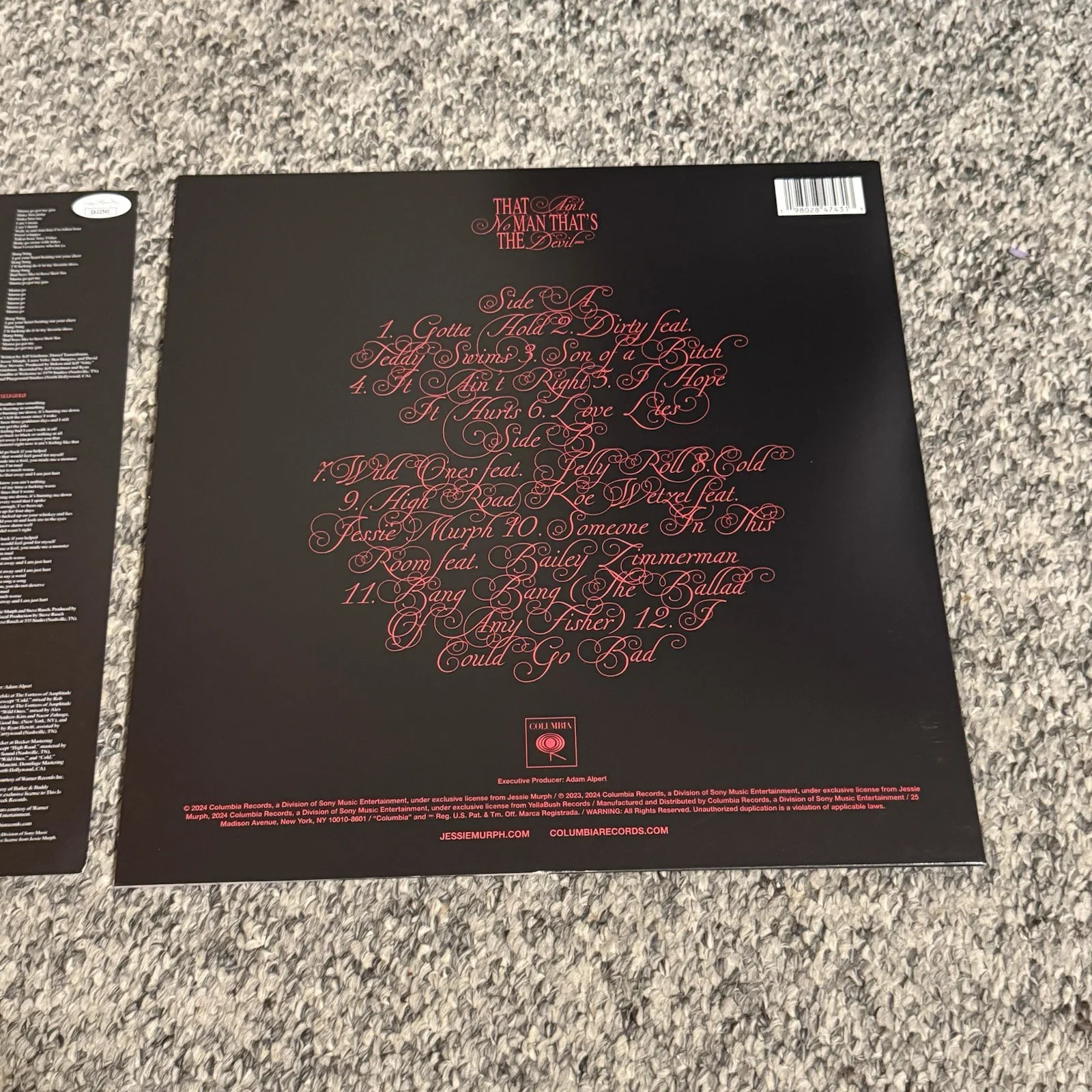 JESSIE MURPH SIGNED VINYL INSERT & THAT AINT NO MAN VINYL RECORD JSA COA, image 5