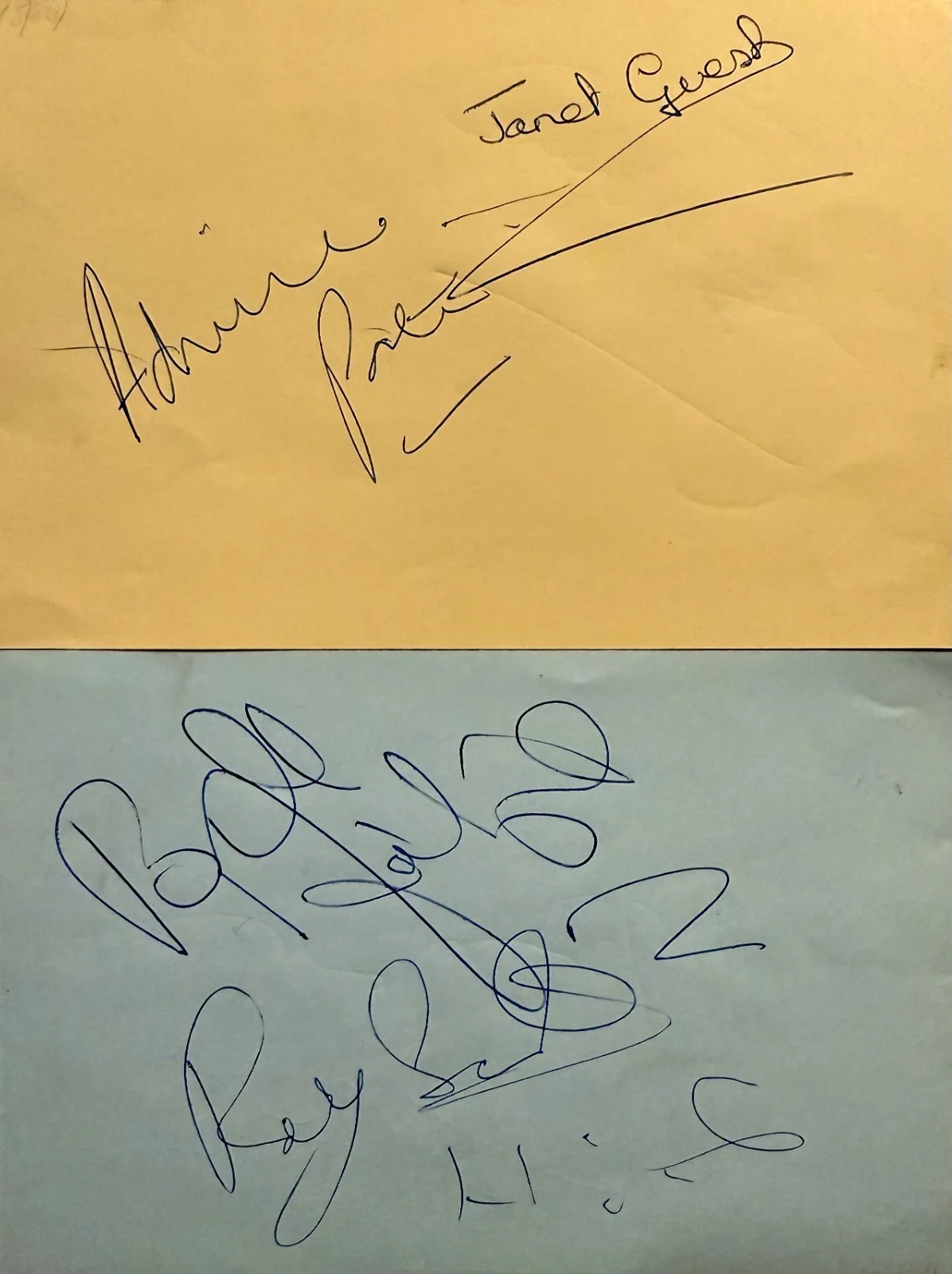 11 total Adrienne Posta, Jane Burnett, Bryan Davies — AUTOGRAPH LOT (1 1) BRITISH Actors & Actresses Signed 4"x6" ALBUM PAGES 8 PAGES, image 4