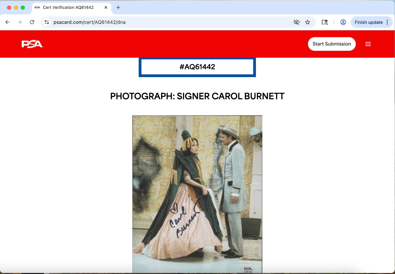 Carol Burnett — Carol Burnett signed 8x10 photo autograph PSA DNA AQ61442, изображение 3