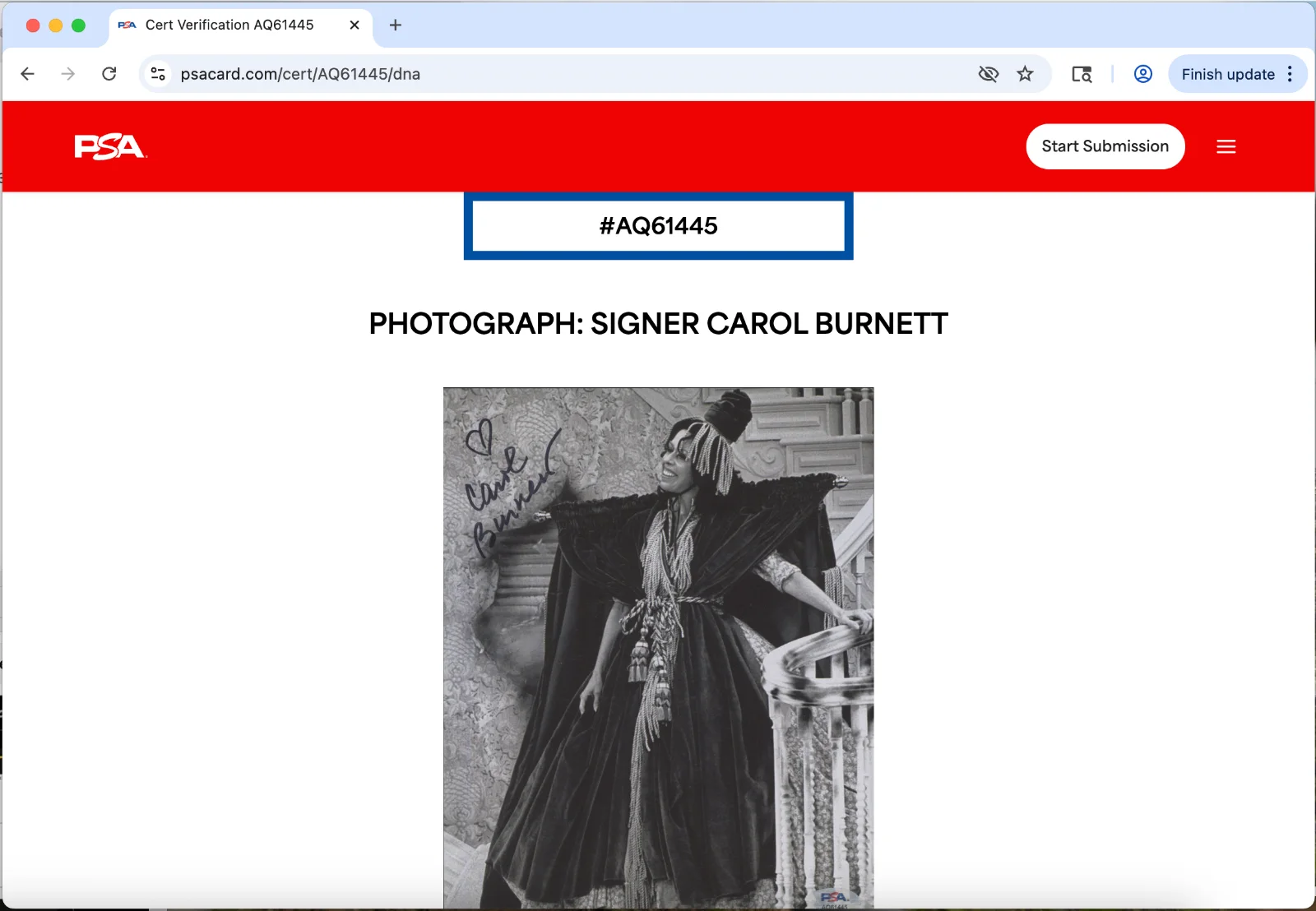 Carol Burnett — Carol Burnett signed 8x10 photo autograph PSA DNA AQ61445, изображение 3