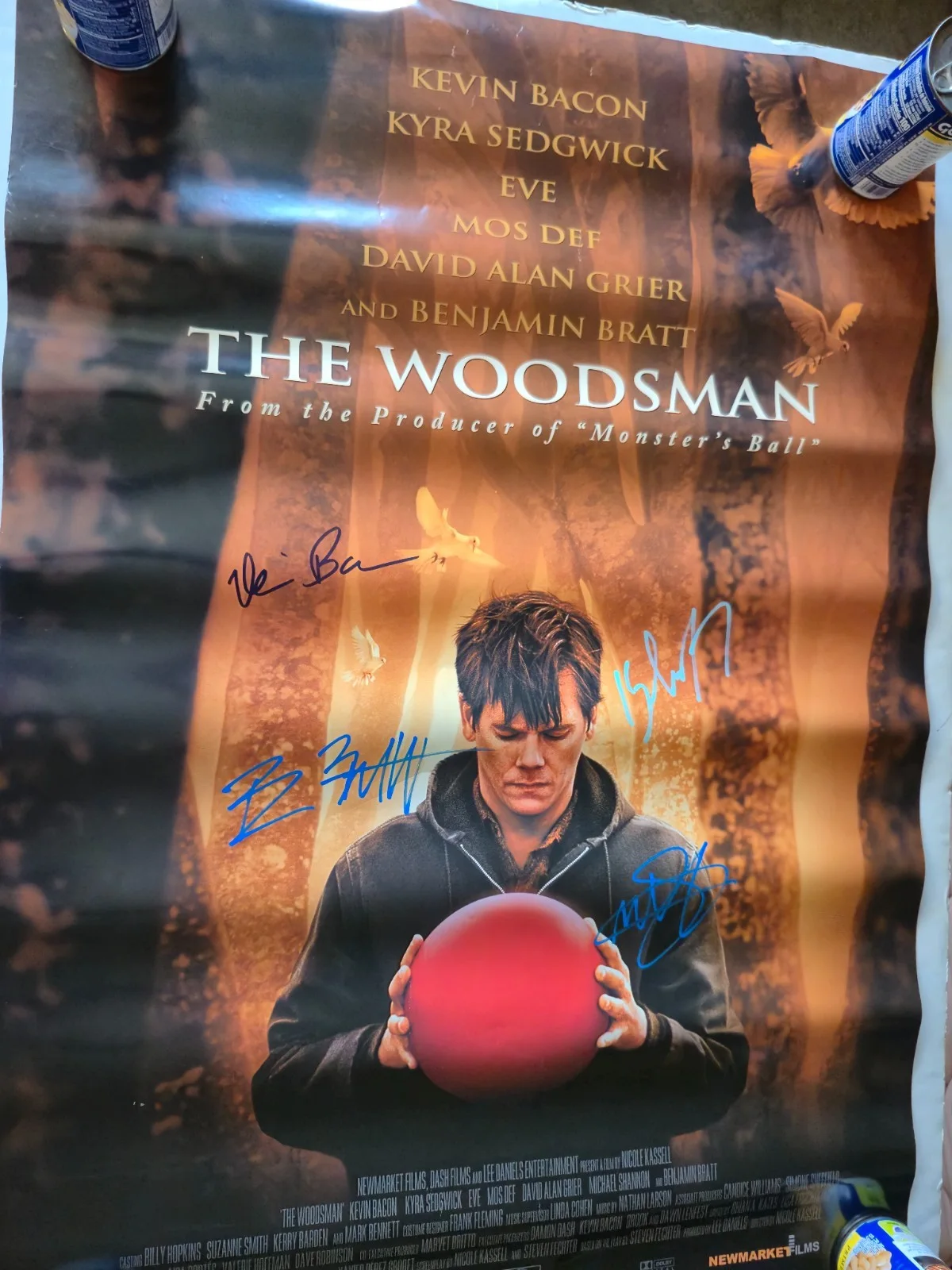 SEE POSTER — THE WOODSMAN-KEVIN BACON basketball-CAST SIGNED-THE MOVIE POSTER W/COA ekim