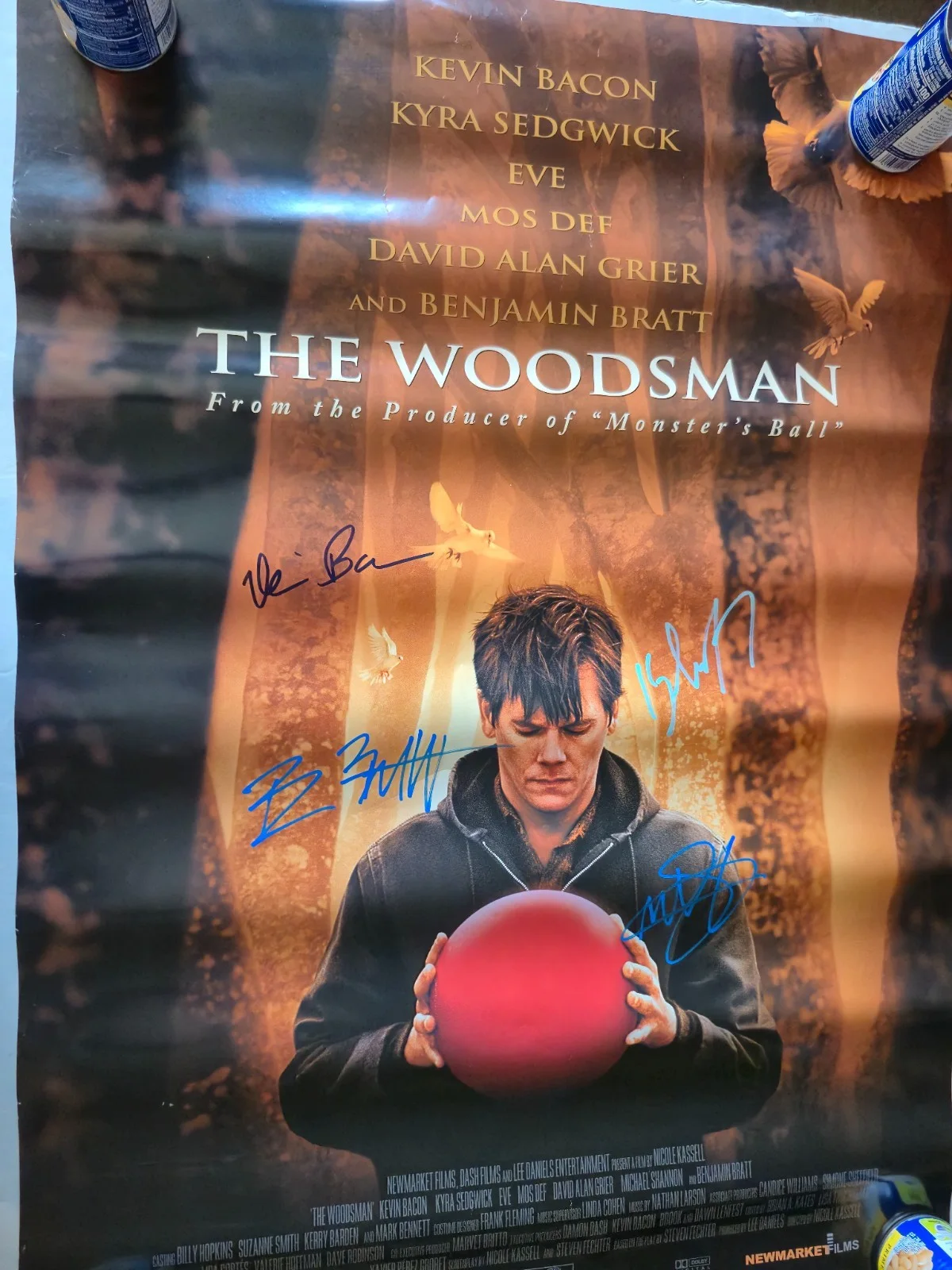 SEE POSTER — THE WOODSMAN-KEVIN BACON basketball-CAST SIGNED-THE MOVIE POSTER W/COA ekim, изображение 2