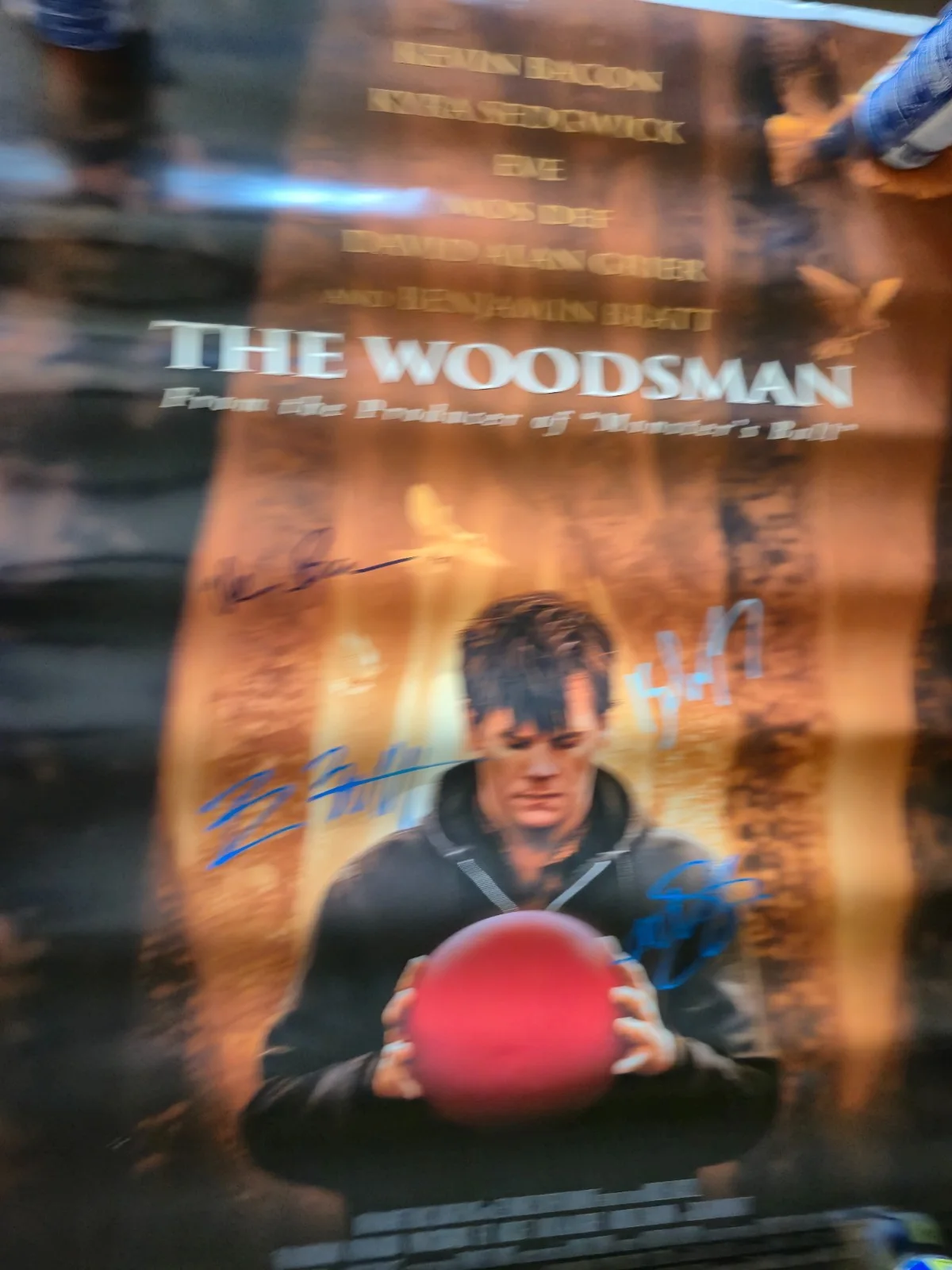 SEE POSTER — THE WOODSMAN-KEVIN BACON basketball-CAST SIGNED-THE MOVIE POSTER W/COA ekim, изображение 3