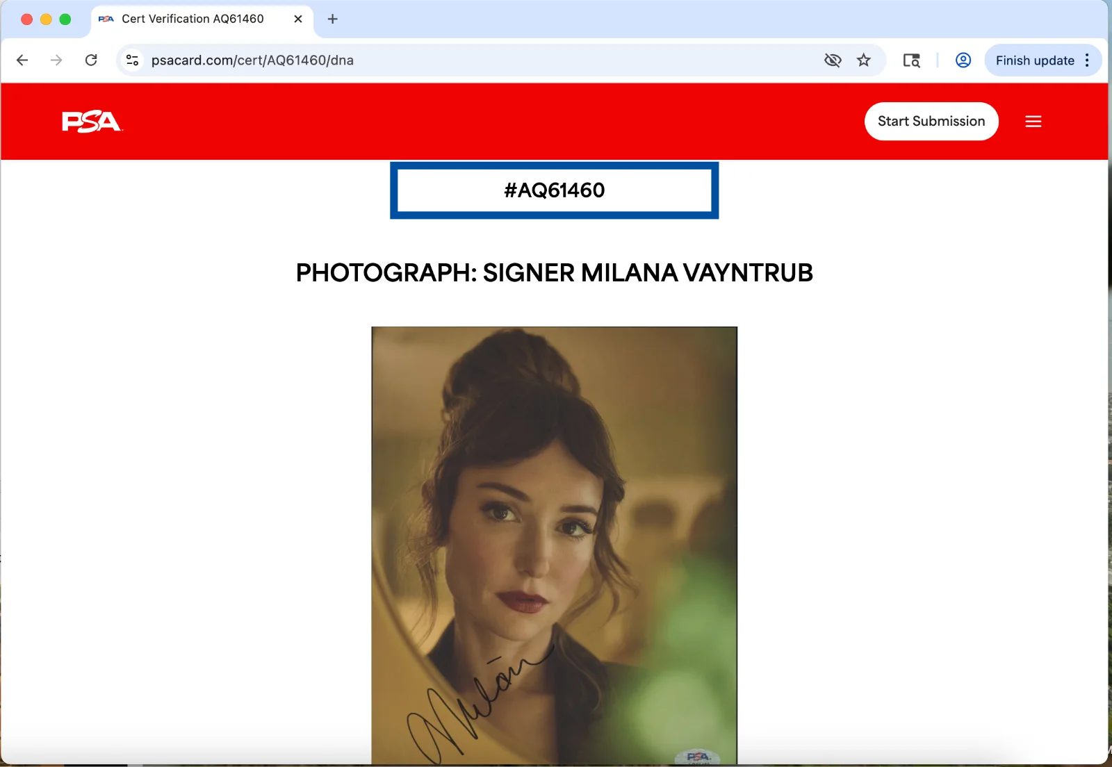 Milana Vayntrub — Milana Vayntrub signed 8x10 photo autograph PSA DNA photoshoot mirror lipstick, image 3