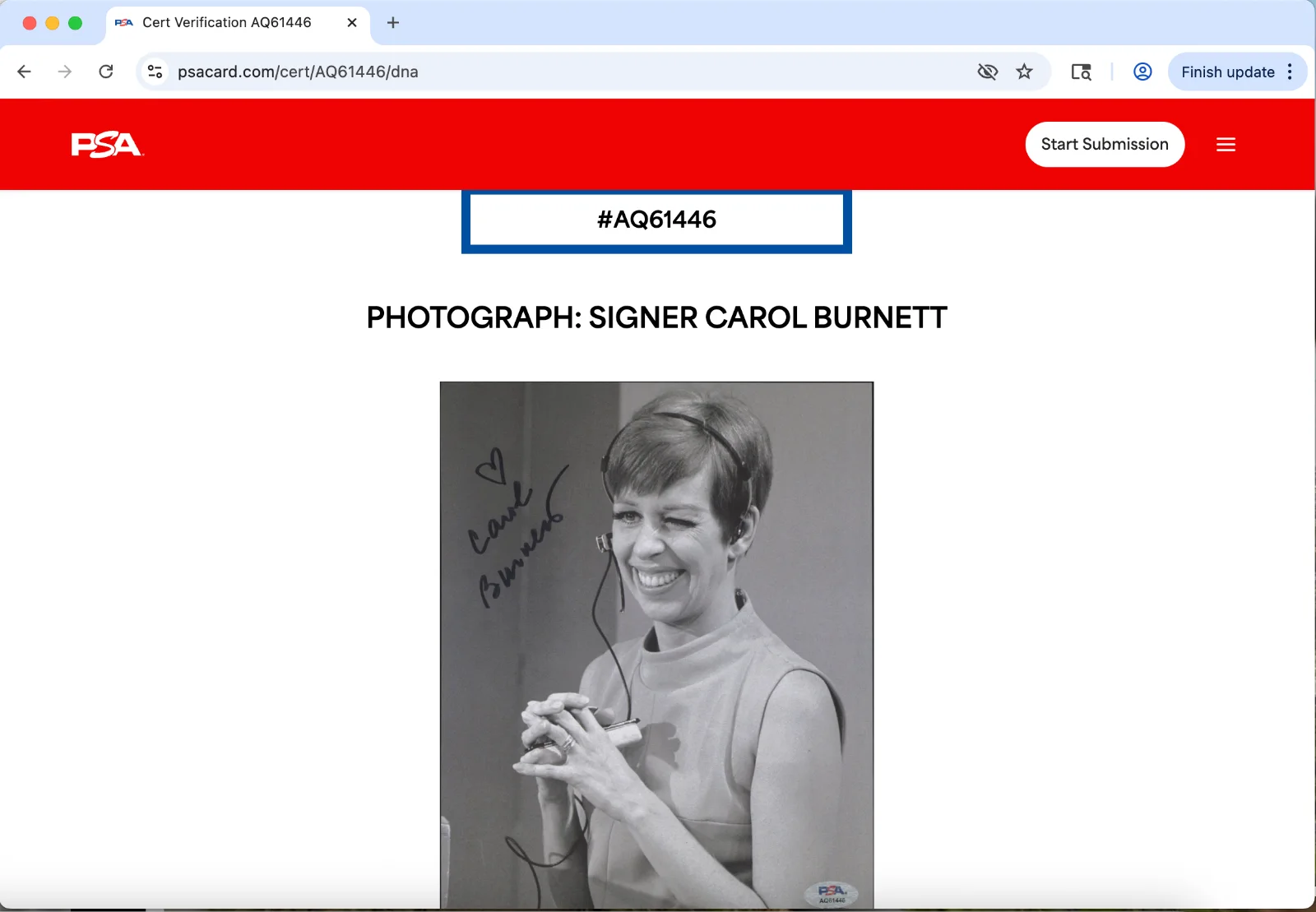 Carol Burnett — Carol Burnett signed 8x10 photo autograph PSA DNA AQ61446, изображение 3