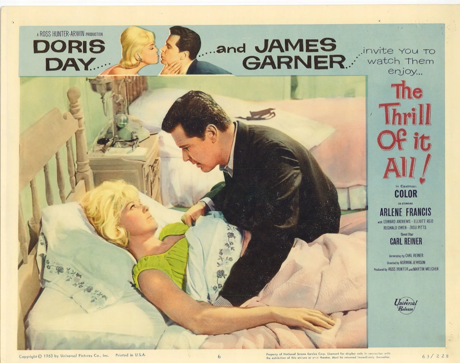 Thrill of It All 8x ORIGINAL US Lobby Cards Doris Day James Garner1963, image 2