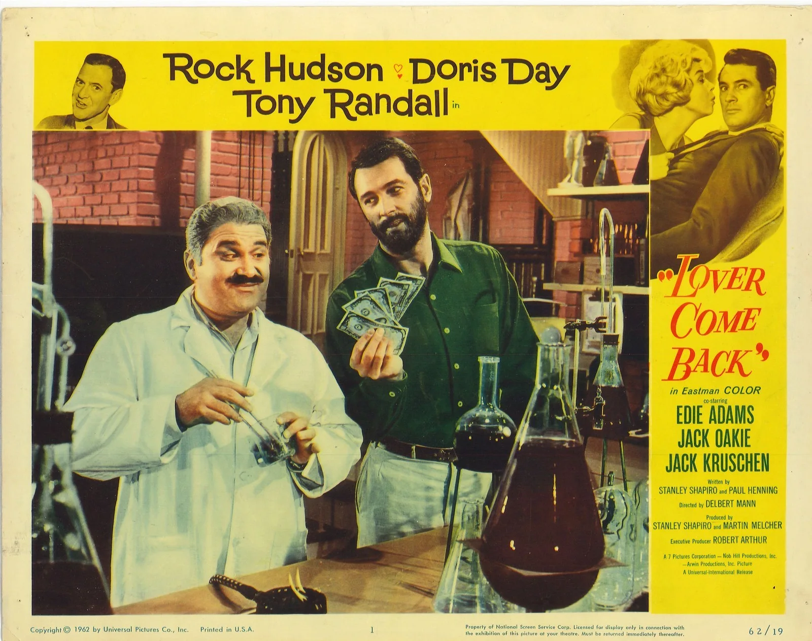 Lover Come Back 2x ORIGINAL US Lobby Cards Doris Day Rock Hudson 1962, изображение 2