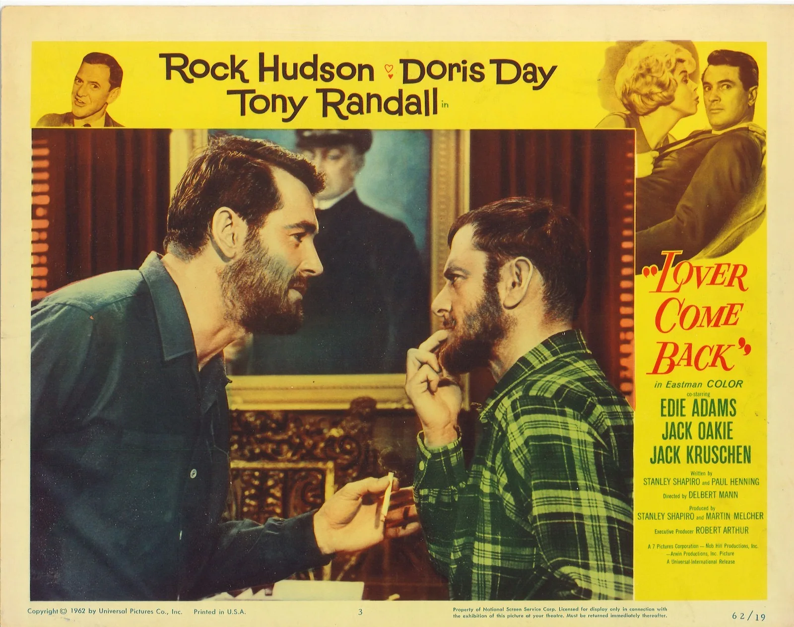 Lover Come Back 2x ORIGINAL US Lobby Cards Doris Day Rock Hudson 1962, изображение 3