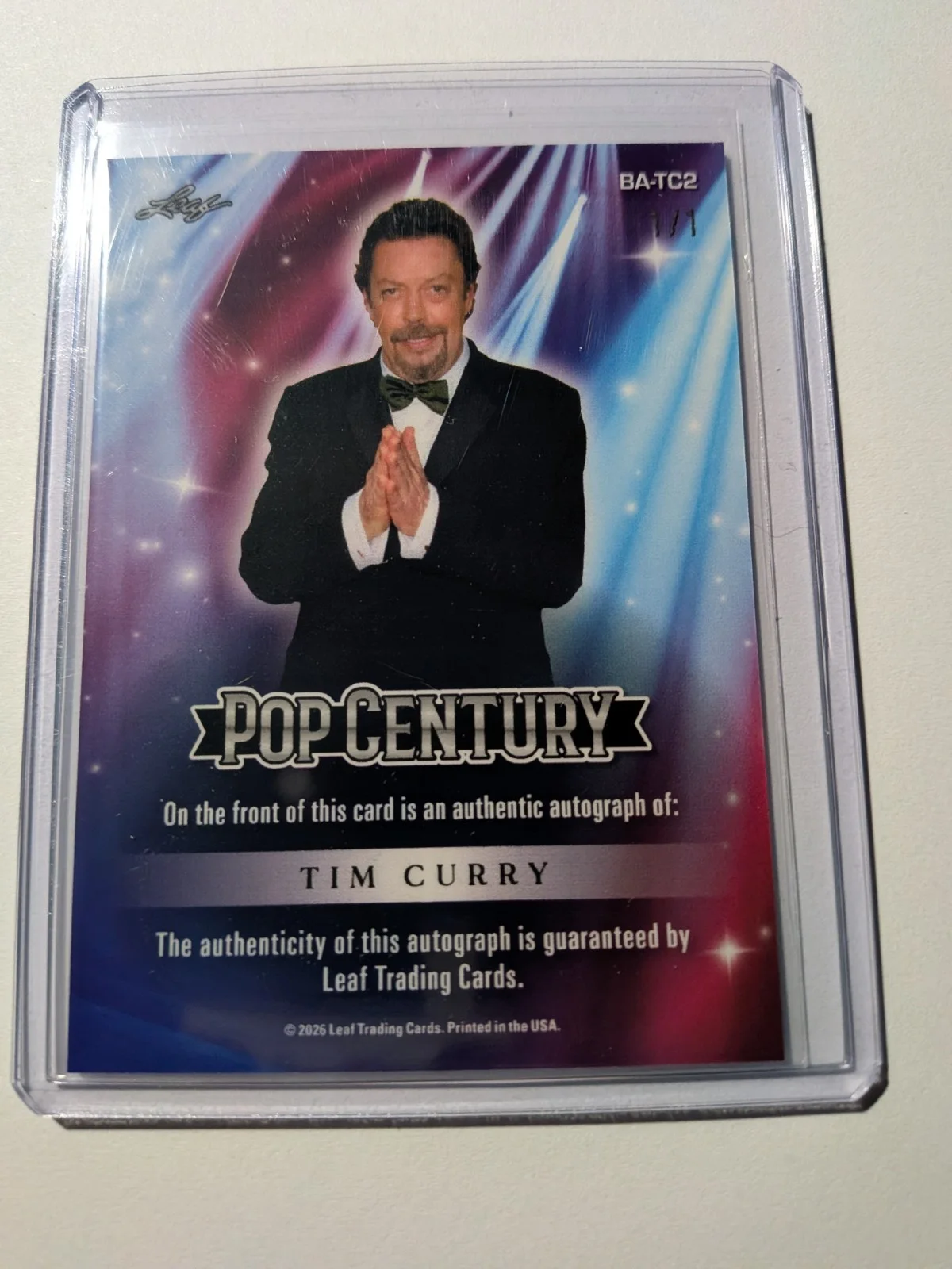 Tim Curry — TIM CURRY AUTO 2026 LEAF POP CENTURY AUTOGRAPH IT CLUE ROCKY HORROR PICTURE 1/1, изображение 2