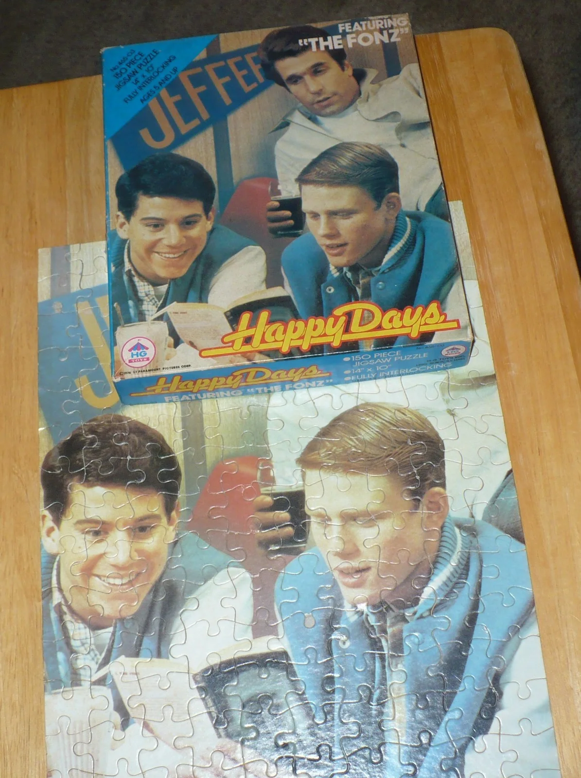 HAPPY DAYS - THE FONZIE VINTAGE JIGSAW PUZZLE - HG TOYS 1976 150 PIECE COMPLETE, изображение 3